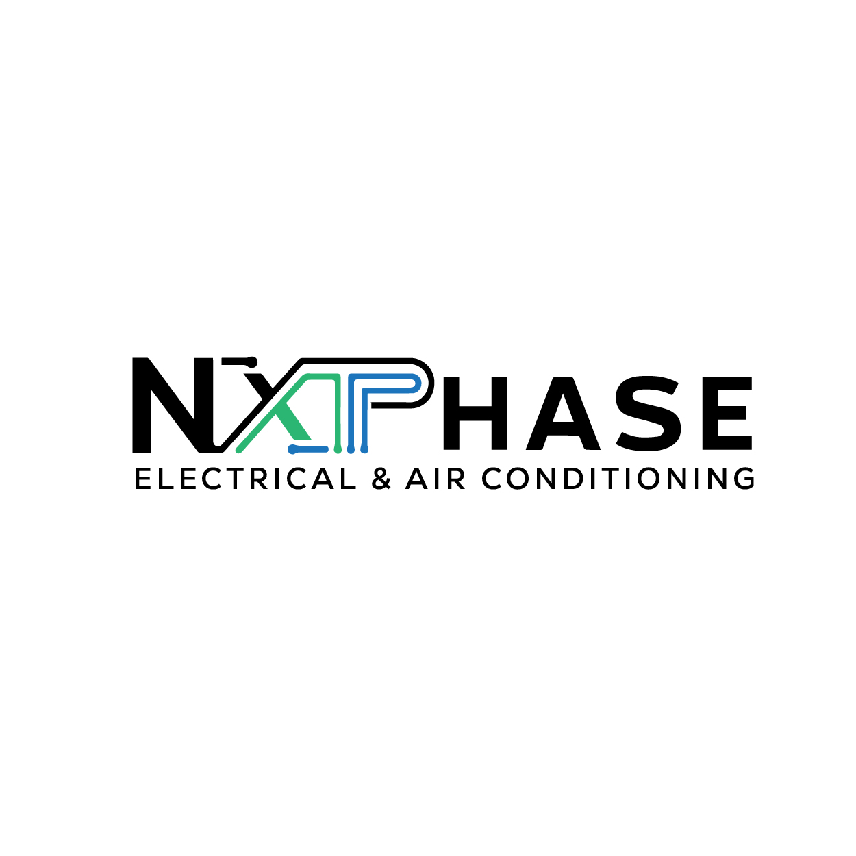Logo Design by ahmeddesigner123 for Nxt Phase Electrical & Air Conditioning | Design #36781980