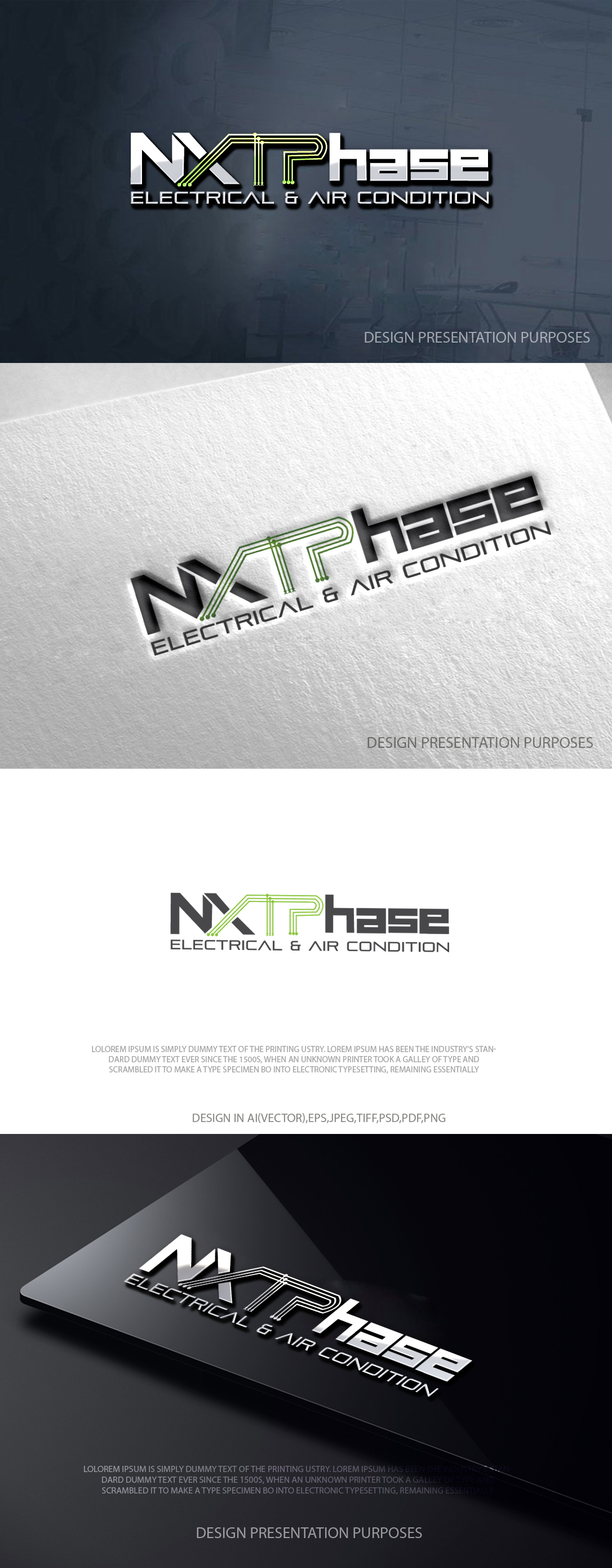 Diseño de Logo por zebronicgraphic para Nxt Phase Electrical & Air Conditioning | Diseño #36782998
