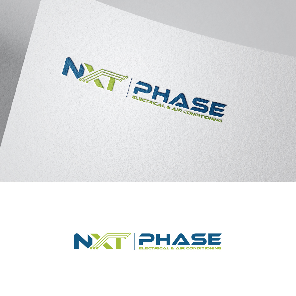 Logo Design by Maxo-Biz for Nxt Phase Electrical & Air Conditioning | Design #36799150