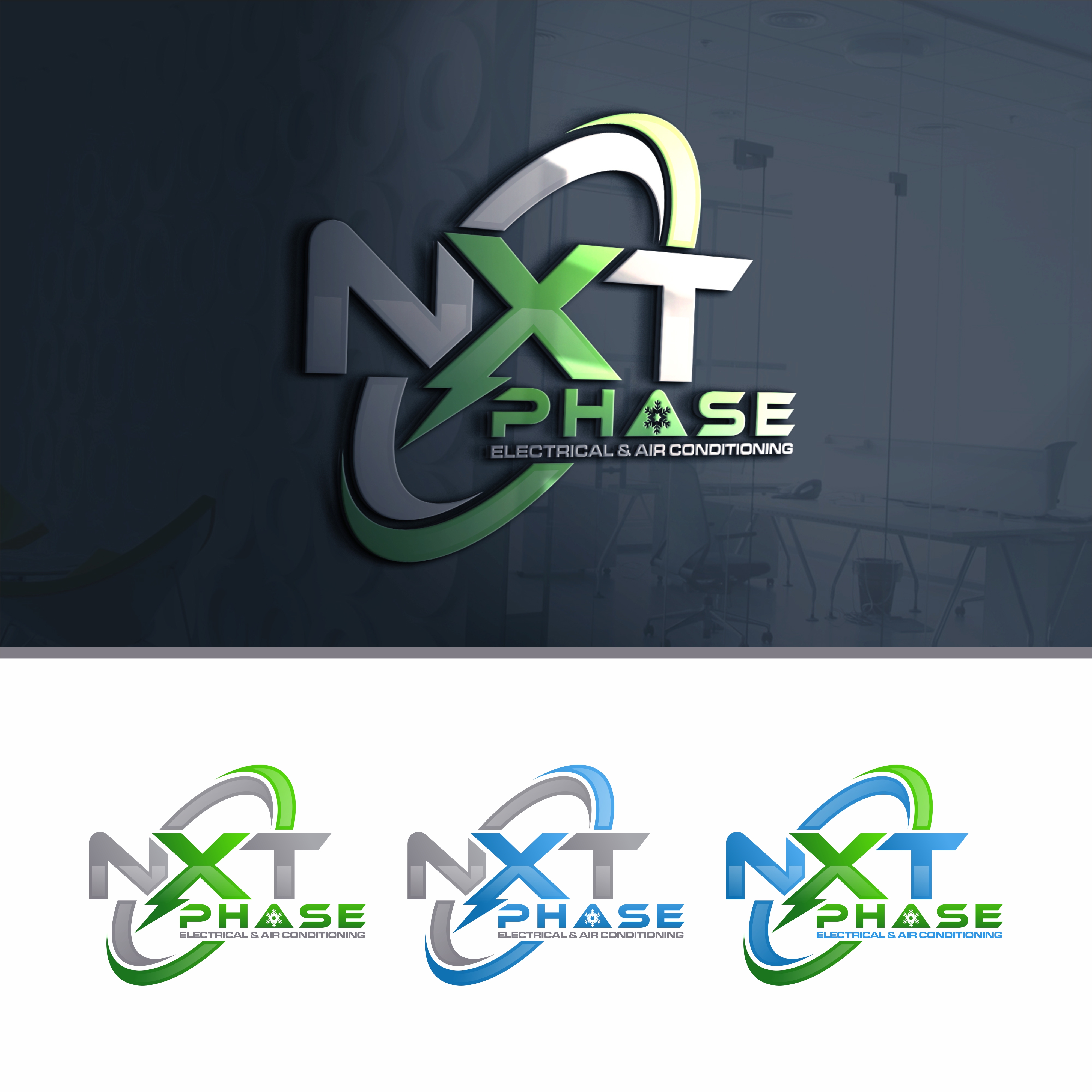 Diseño de Logo por triadicart para Nxt Phase Electrical & Air Conditioning | Diseño #36810300