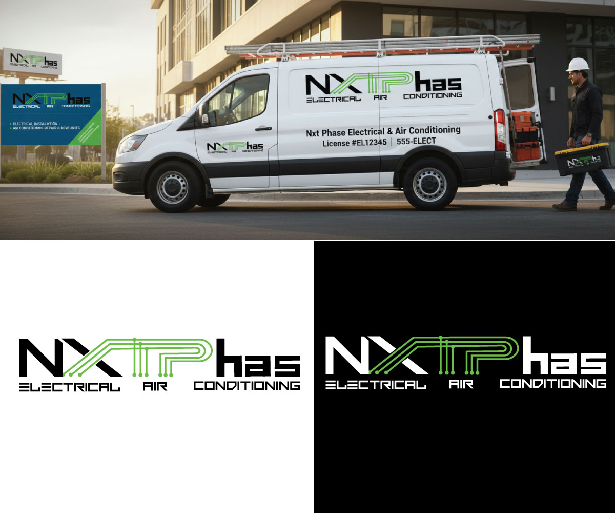 Diseño de Logo por Ansh Design para Nxt Phase Electrical & Air Conditioning | Diseño #36783915