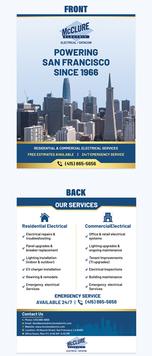 Flyer Design by Designer39 for McClure Electric  | Design: #36803706