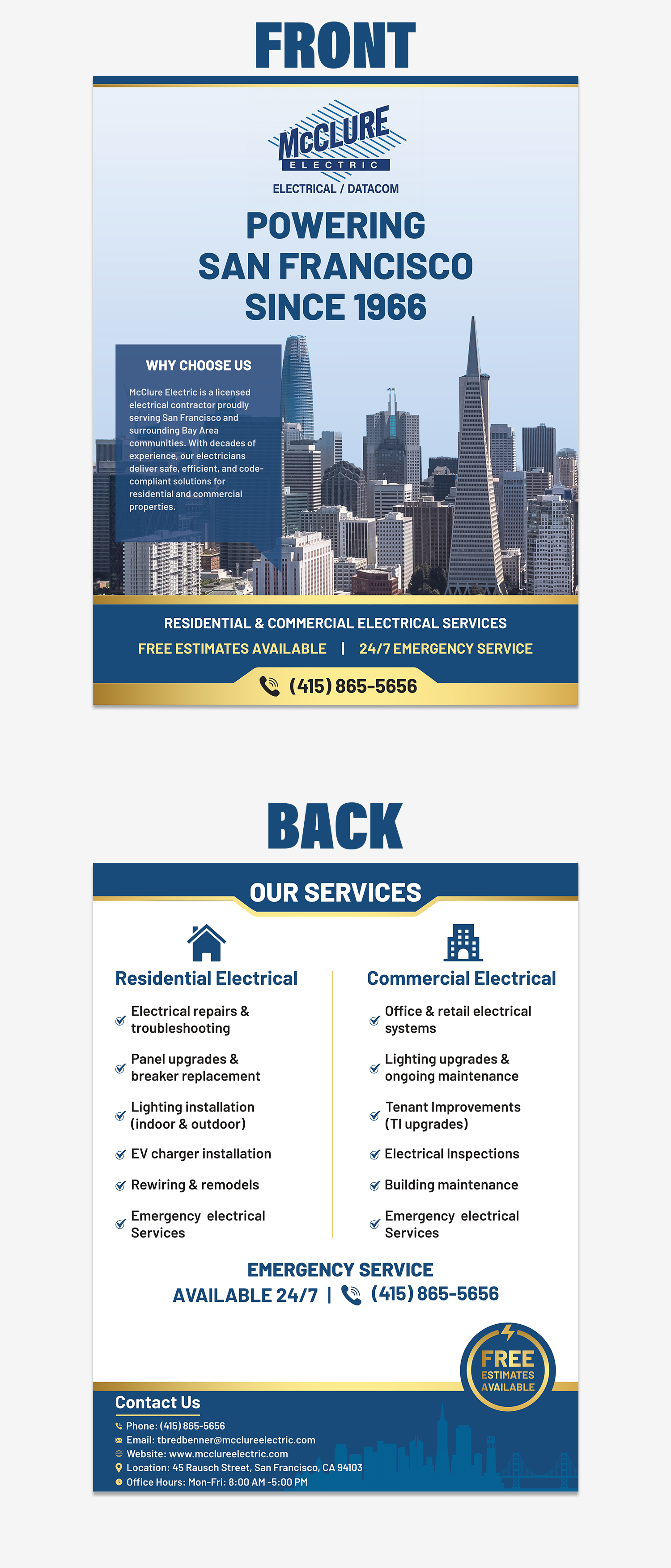 Flyer Design by Designer39 for McClure Electric  | Design #36804197