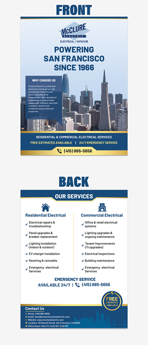 Flyer Design by Designer39 for McClure Electric  | Design: #36804197