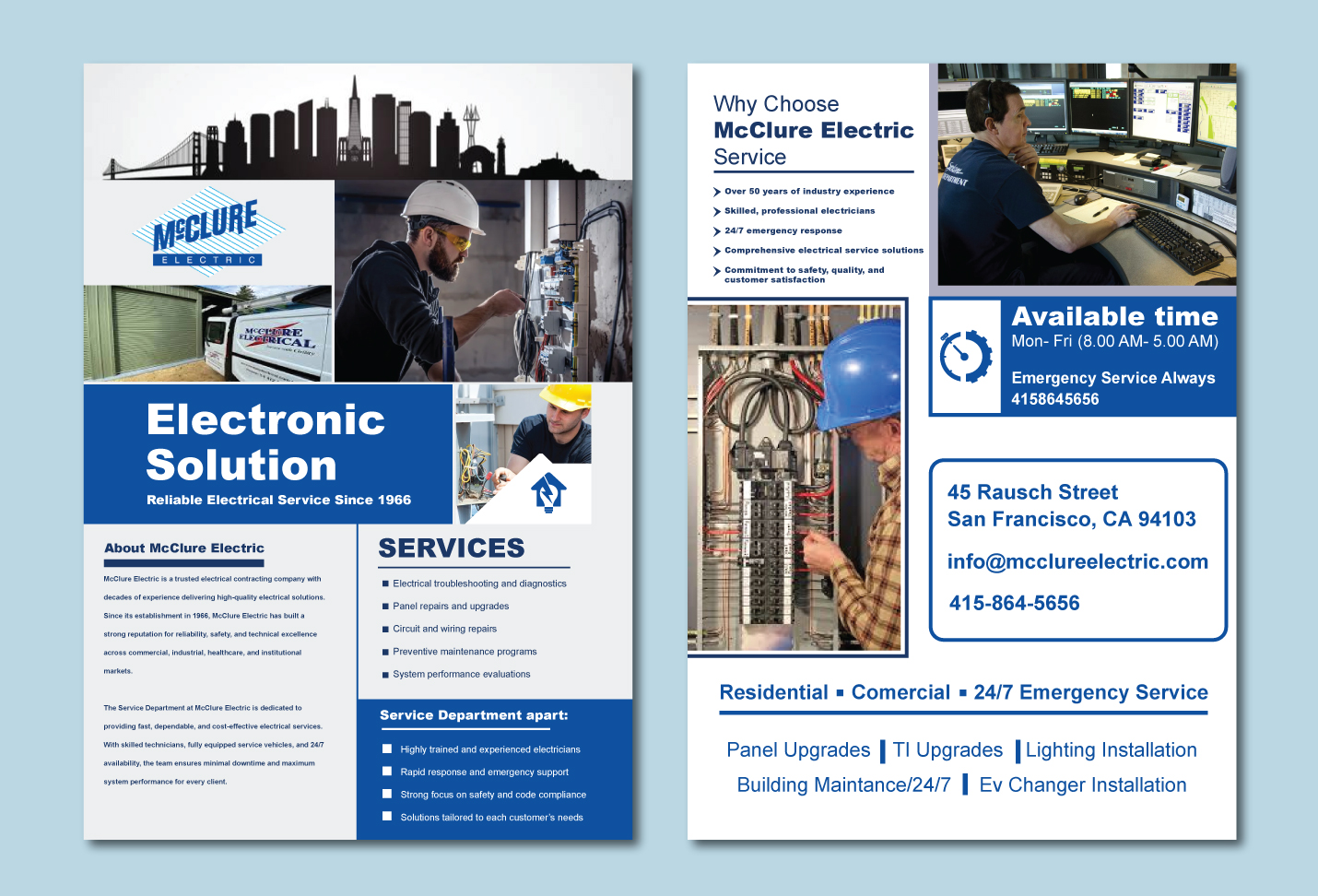 Flyer Design by VectorForge for McClure Electric  | Design #36787040