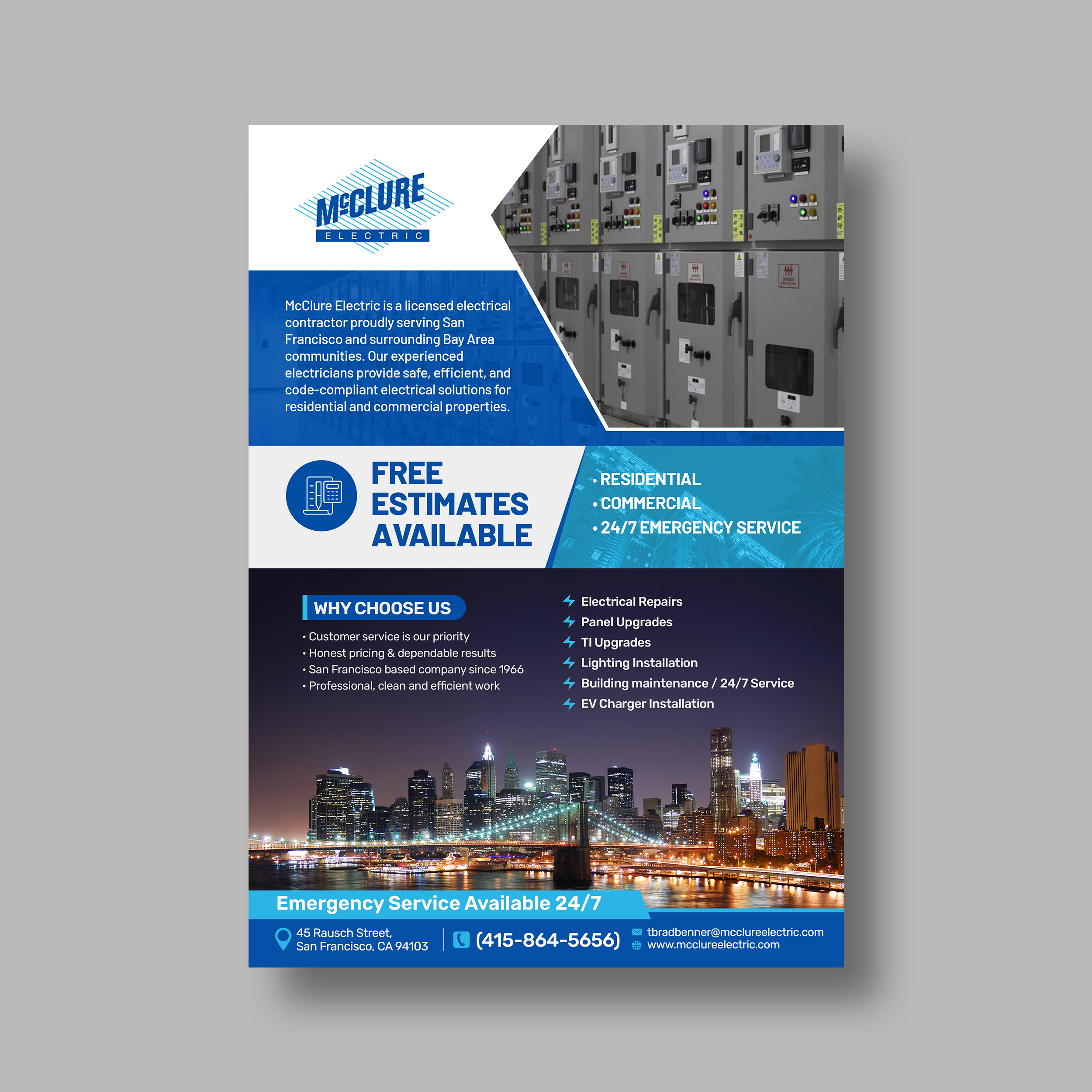 Flyer Design by 123graphics for McClure Electric  | Design #36788324