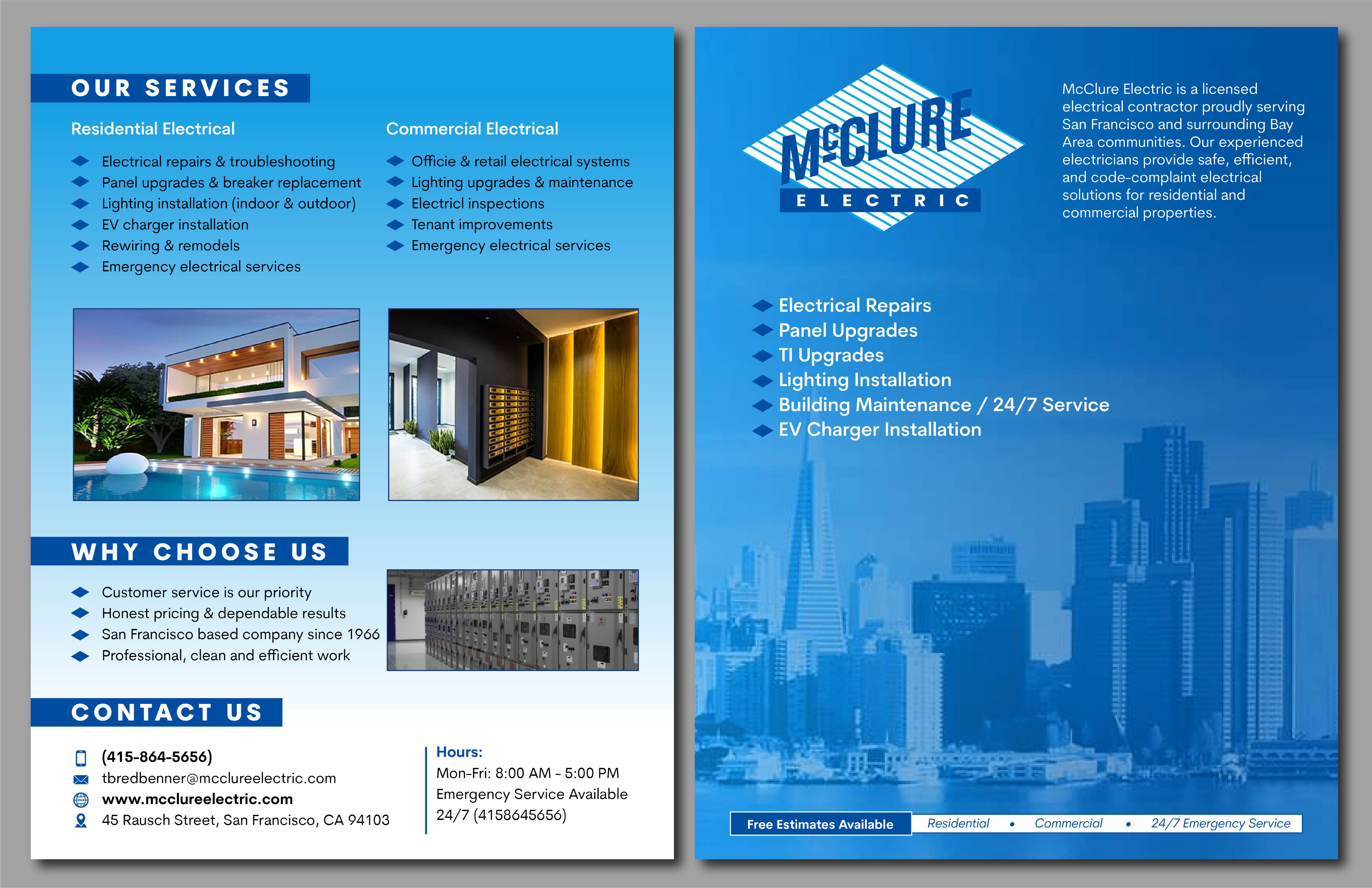 Flyer Design by Fine Graphics House for McClure Electric  | Design #36790146