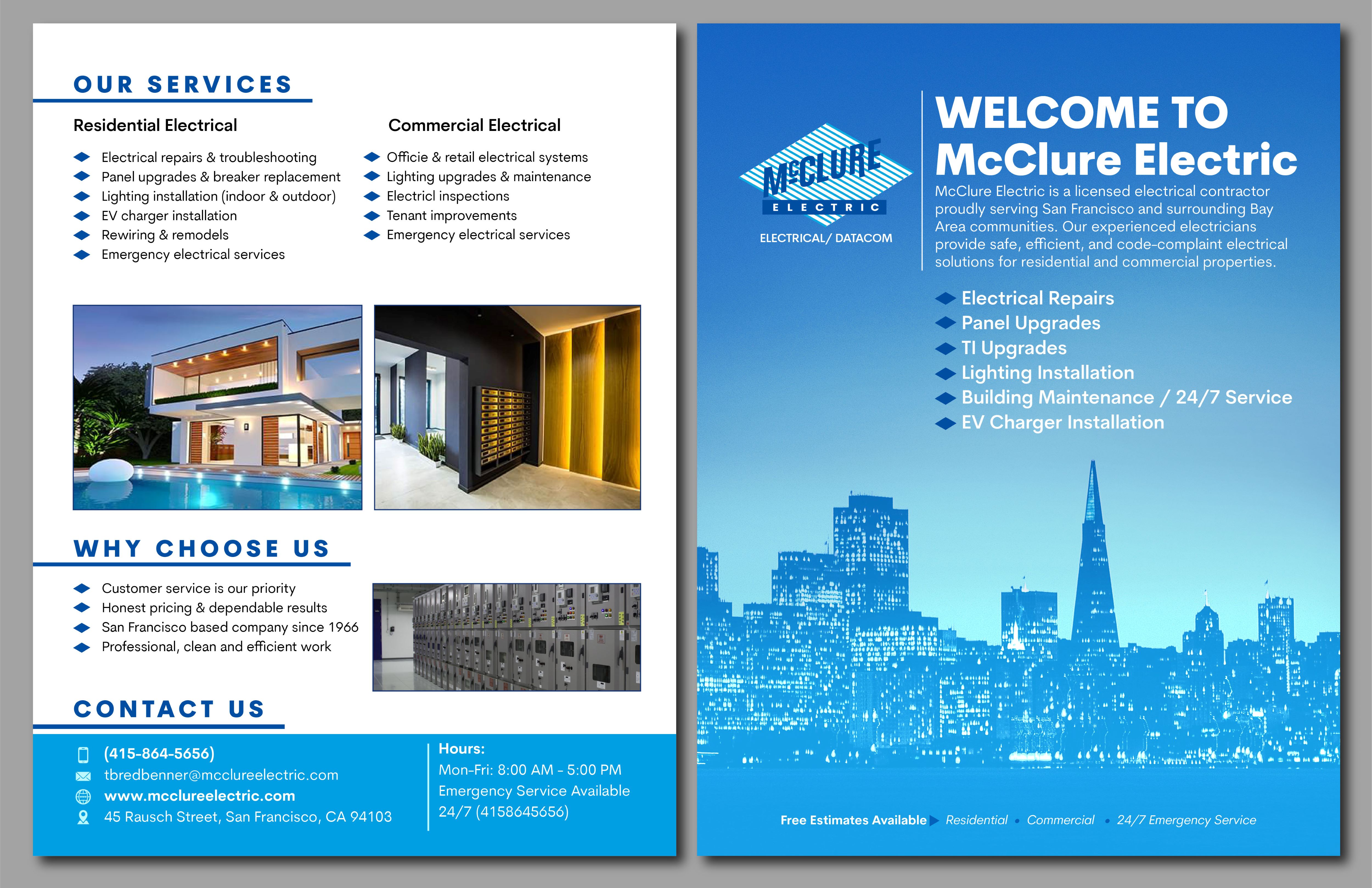 Flyer Design by Fine Graphics House for McClure Electric  | Design #36800867
