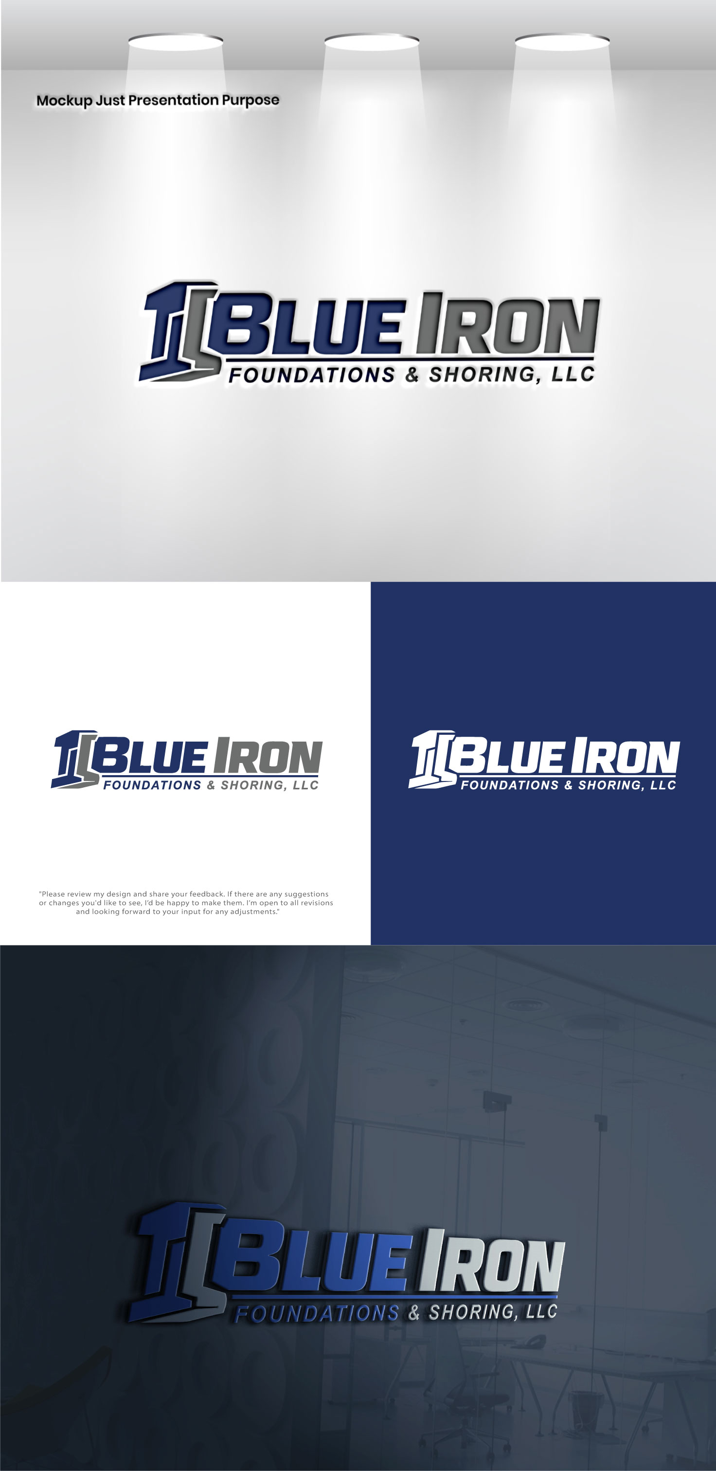 Logo Design by VectorForge for Blue Iron Foundations & Shoring, LLC | Design #36790244