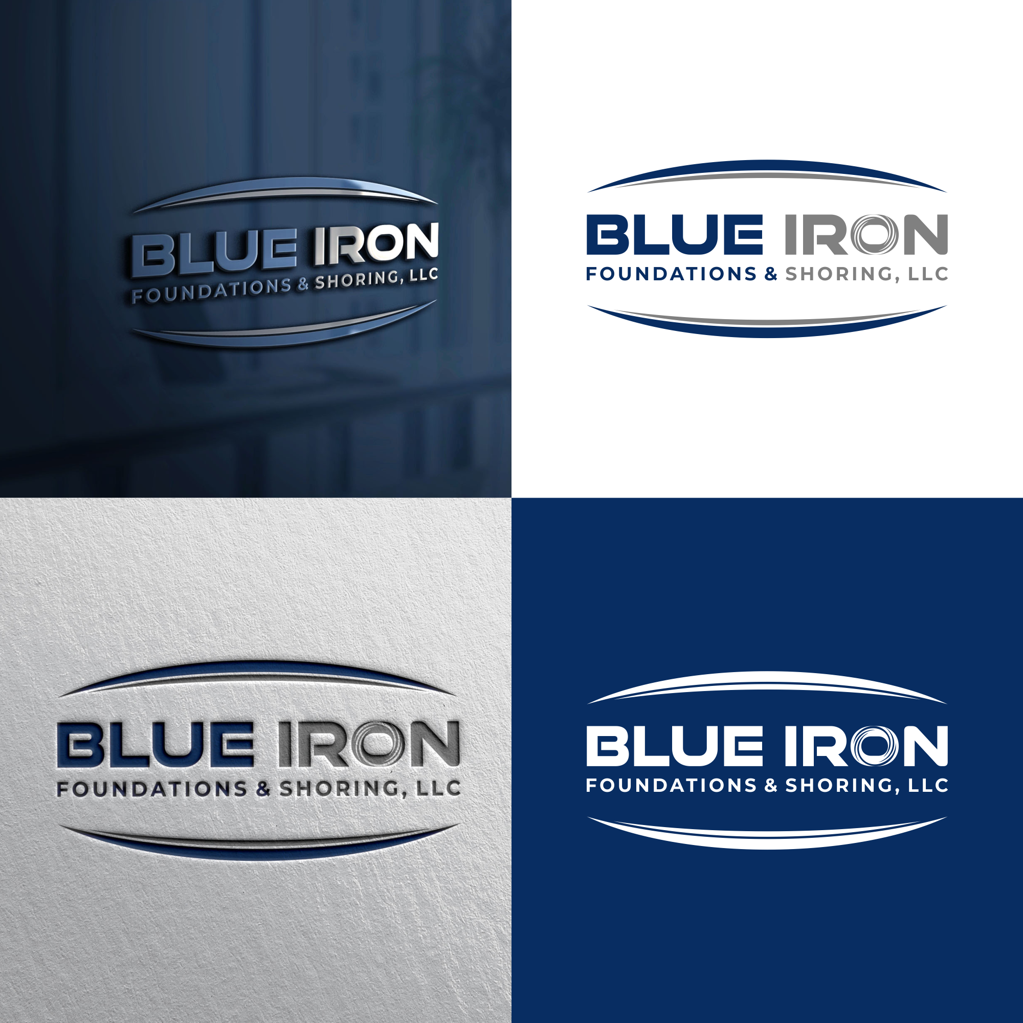 Logo Design by initials_MAN for Blue Iron Foundations & Shoring, LLC | Design #36786631