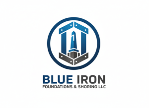 Diseño de Logo por hossain32 para Blue Iron Foundations & Shoring, LLC | Diseño: #36788842