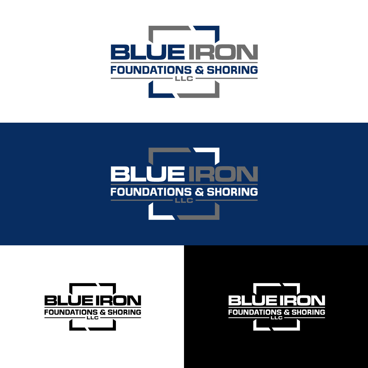 Logo-Design von Alex Henry für Blue Iron Foundations & Shoring, LLC | Design #36786412