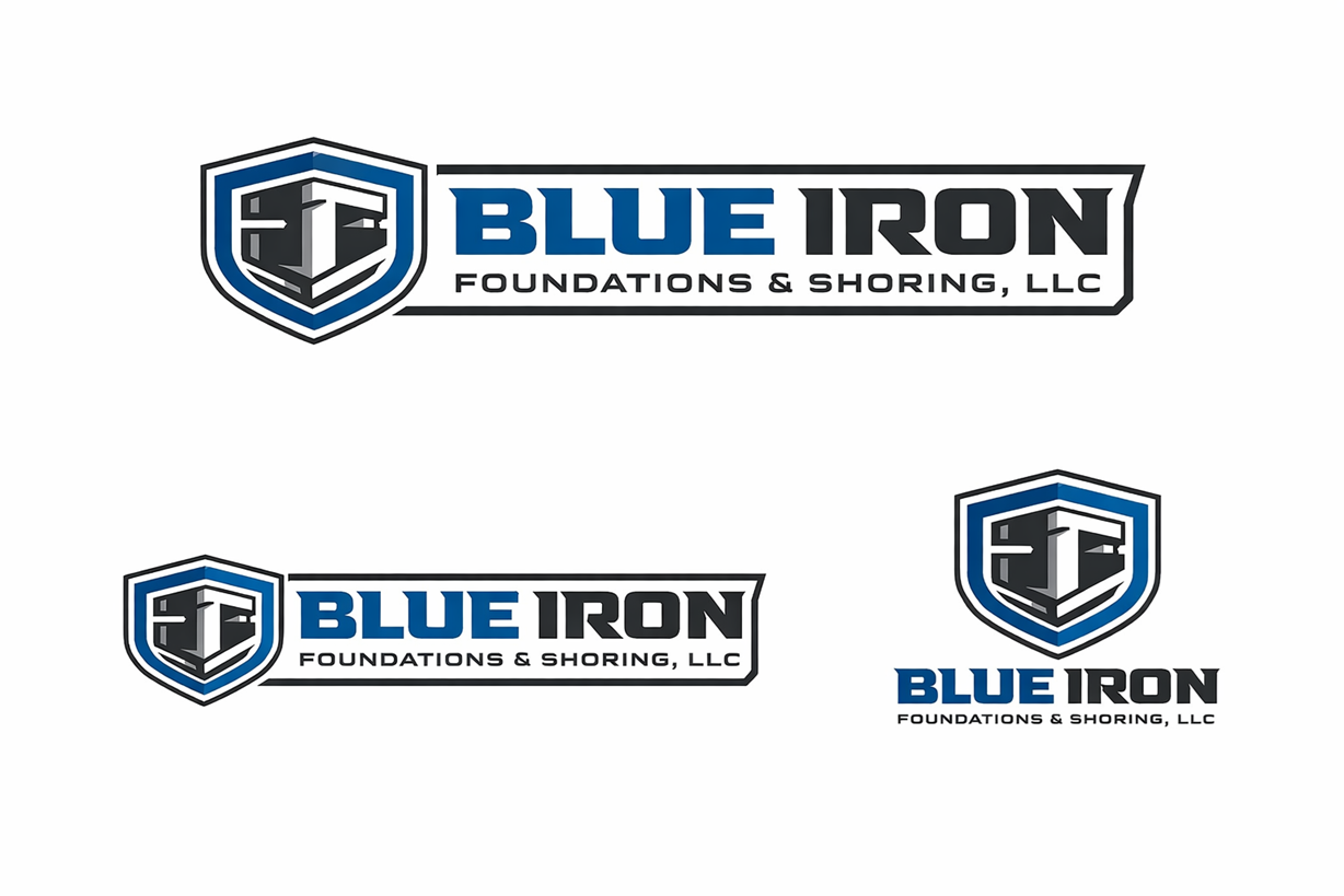 Logo Design by NovaCriação for Blue Iron Foundations & Shoring, LLC | Design #36802143