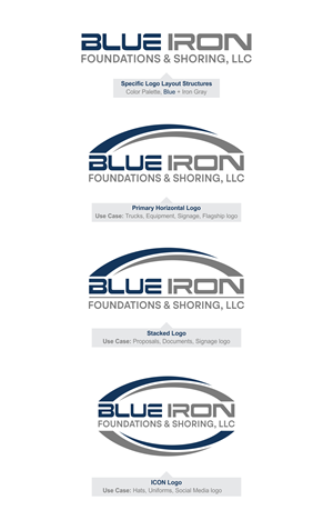 Logo Design by LordRam for Blue Iron Foundations & Shoring, LLC | Design #36786744