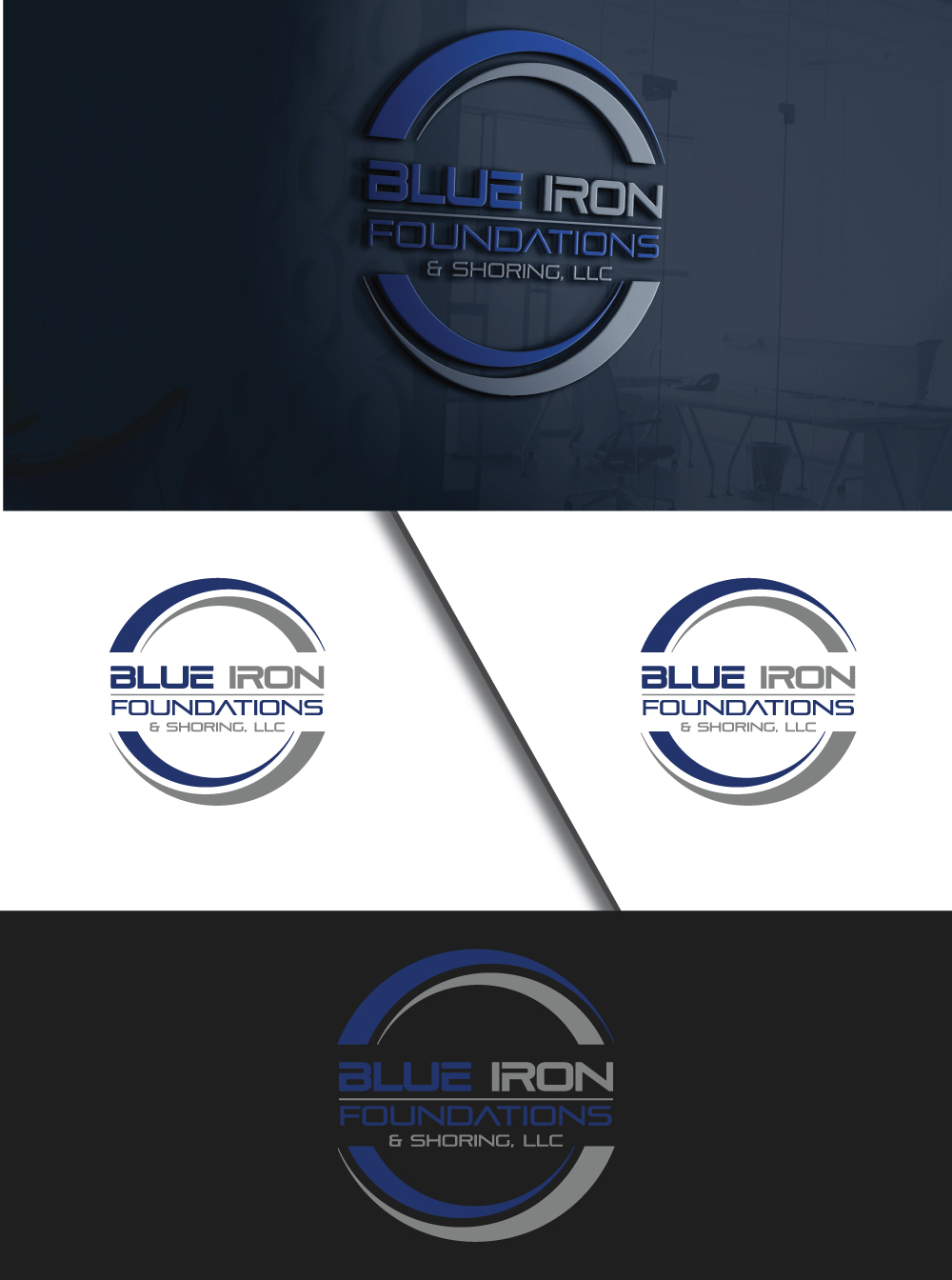 Logo Design by Bismillah logo for Blue Iron Foundations & Shoring, LLC | Design #36785910