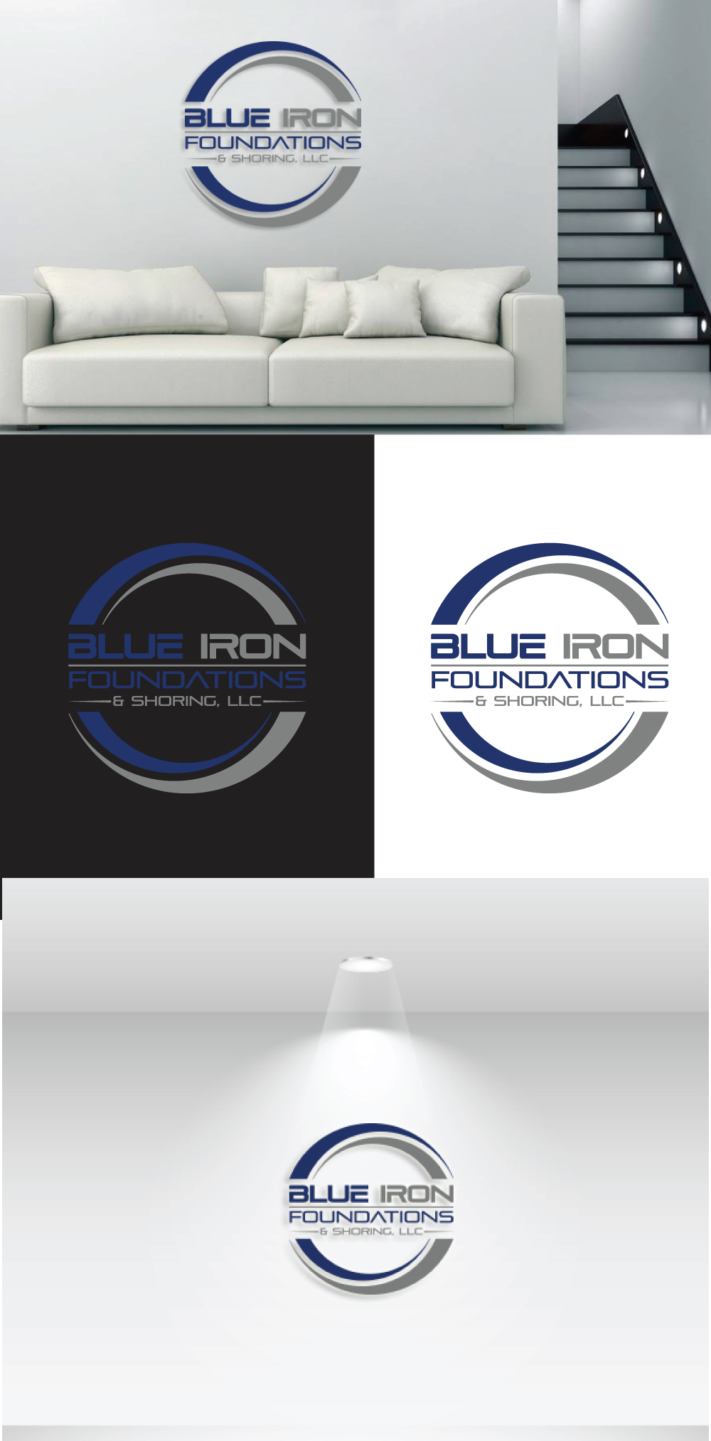 Logo Design by Bismillah logo for Blue Iron Foundations & Shoring, LLC | Design #36786417