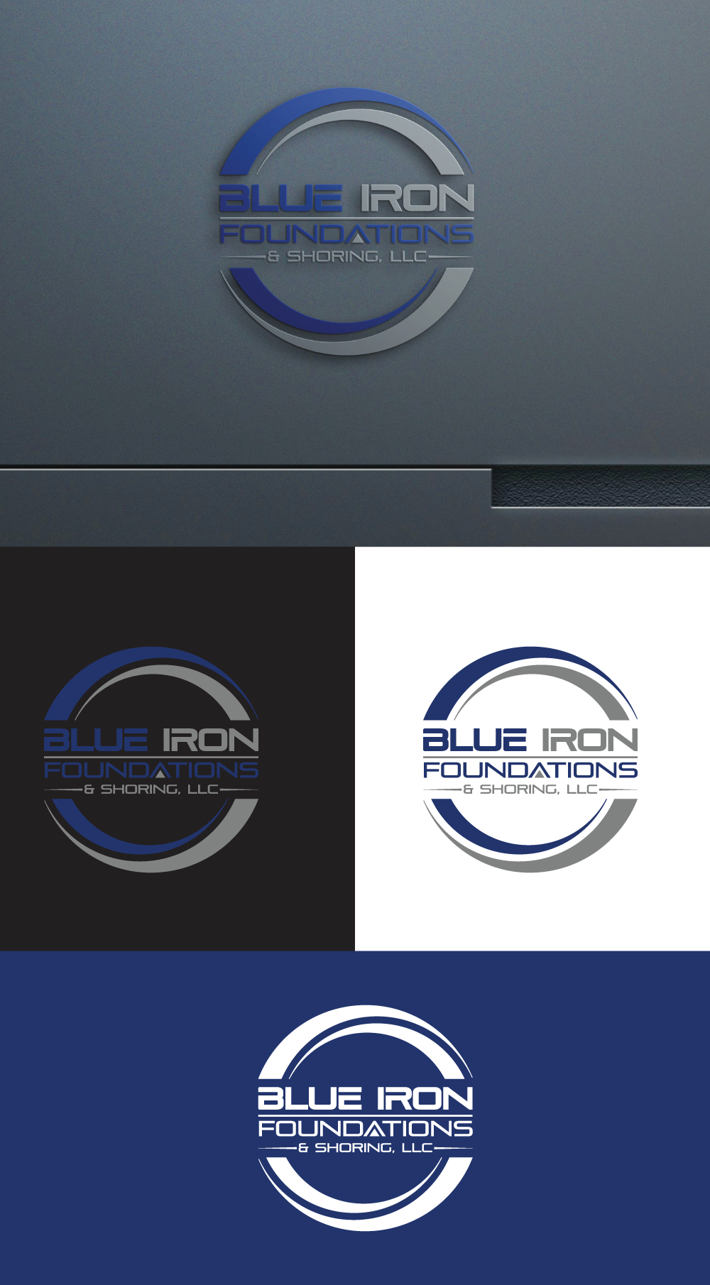 Logo Design by Bismillah logo for Blue Iron Foundations & Shoring, LLC | Design #36786534