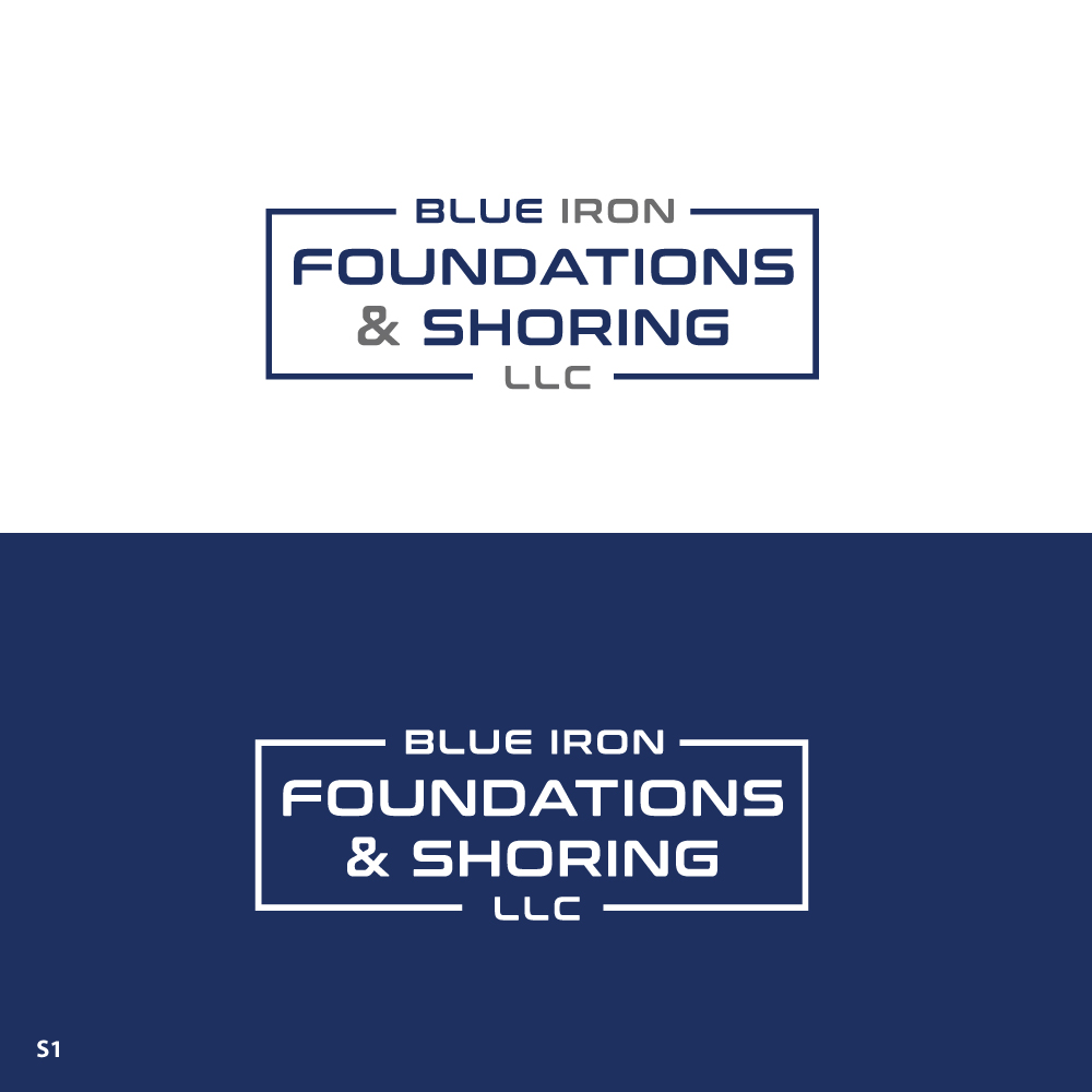 Logo Design by Sujit Banerjee for Blue Iron Foundations & Shoring, LLC | Design #36788028