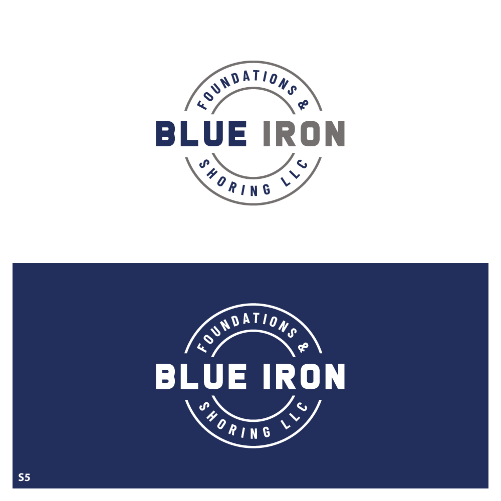 Logo Design by Sujit Banerjee for Blue Iron Foundations & Shoring, LLC | Design #36822211