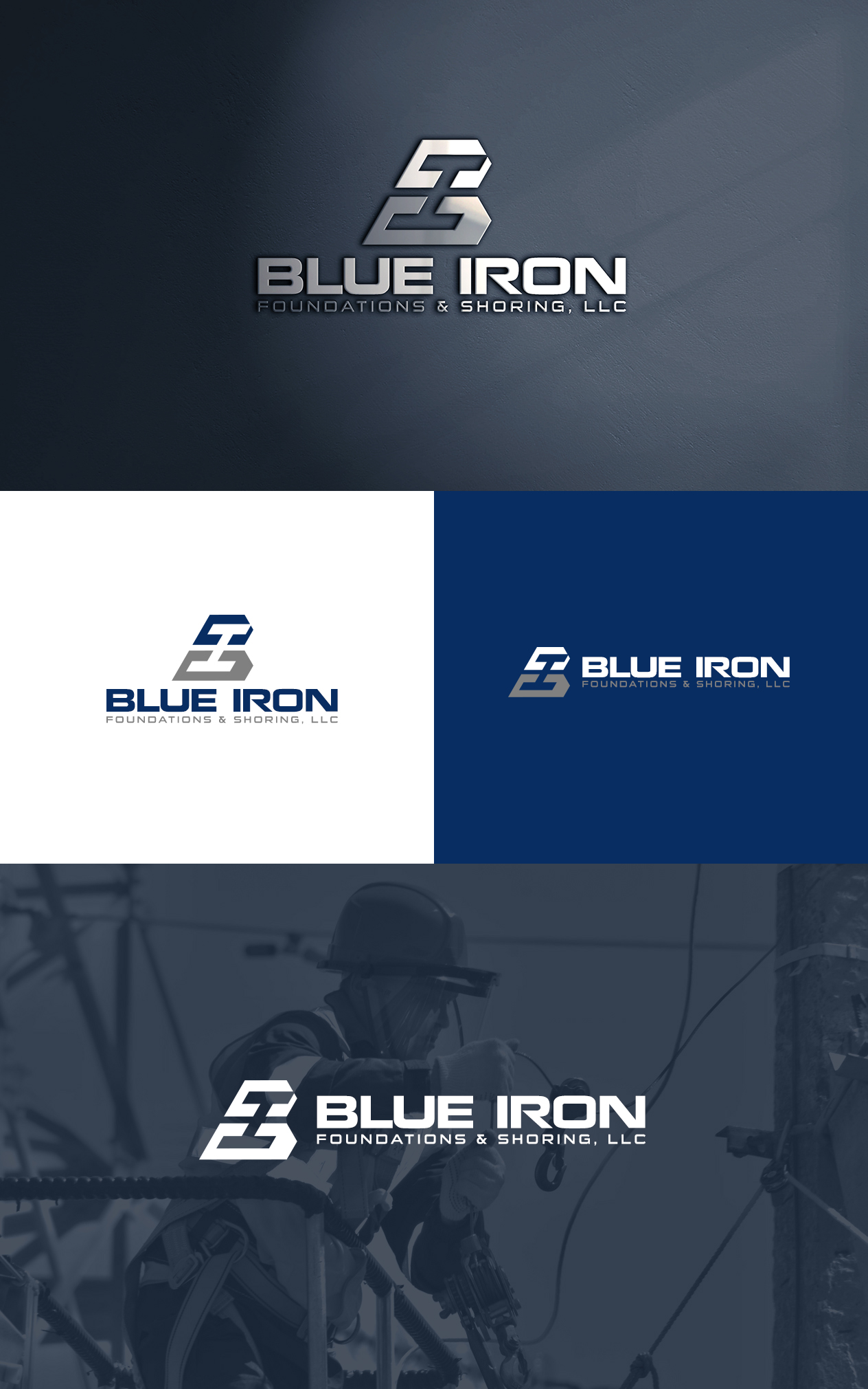 Logo Design by BehindSymbols for Blue Iron Foundations & Shoring, LLC | Design #36787600