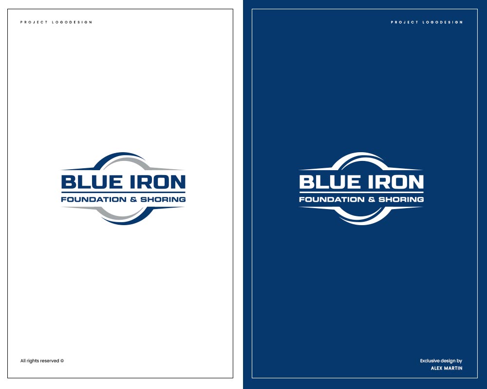 Logo Design by Alex Martin for Blue Iron Foundations & Shoring, LLC | Design #36803388