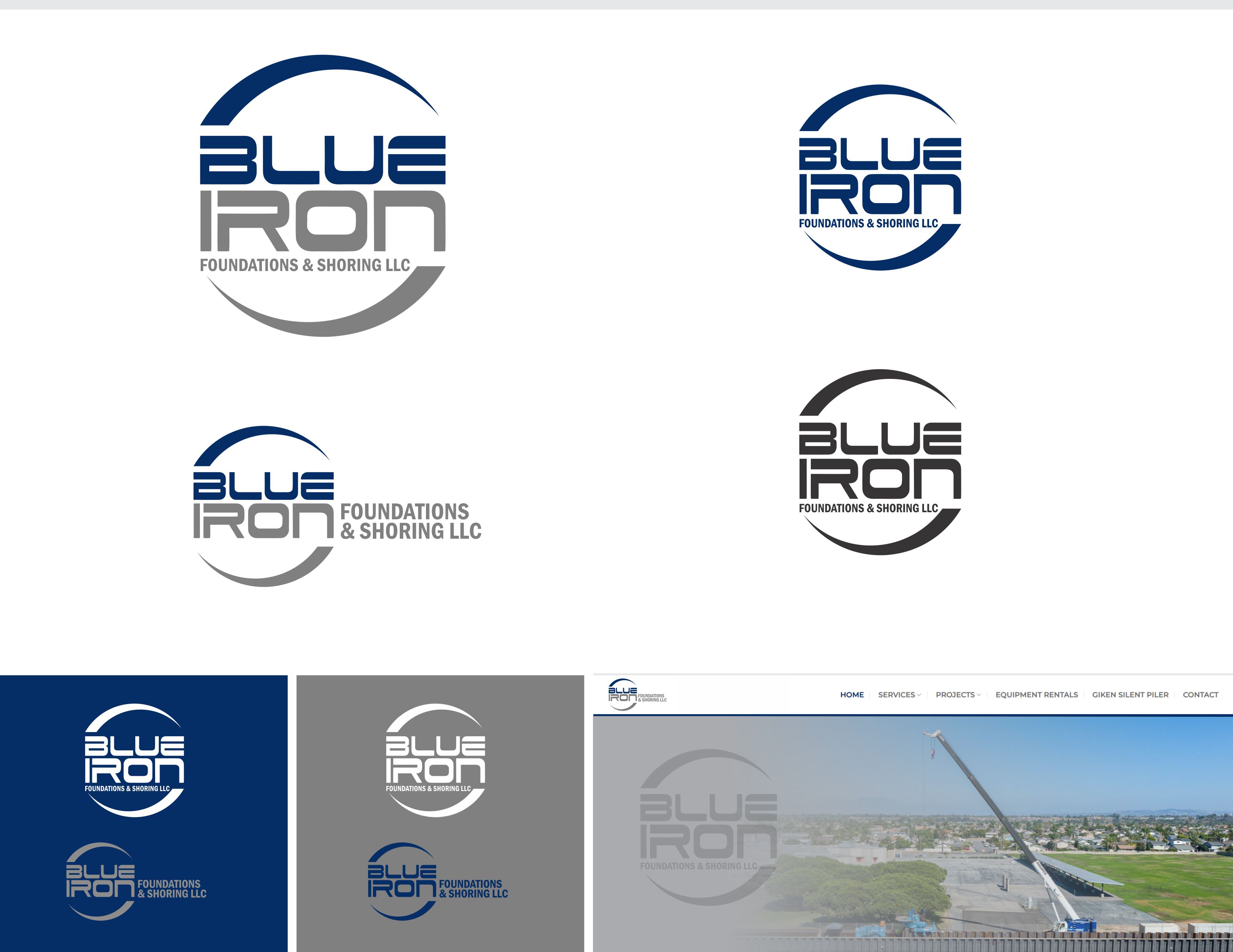 Logo Design by DesignMX (Renan Mejia) for Blue Iron Foundations & Shoring, LLC | Design #36789043