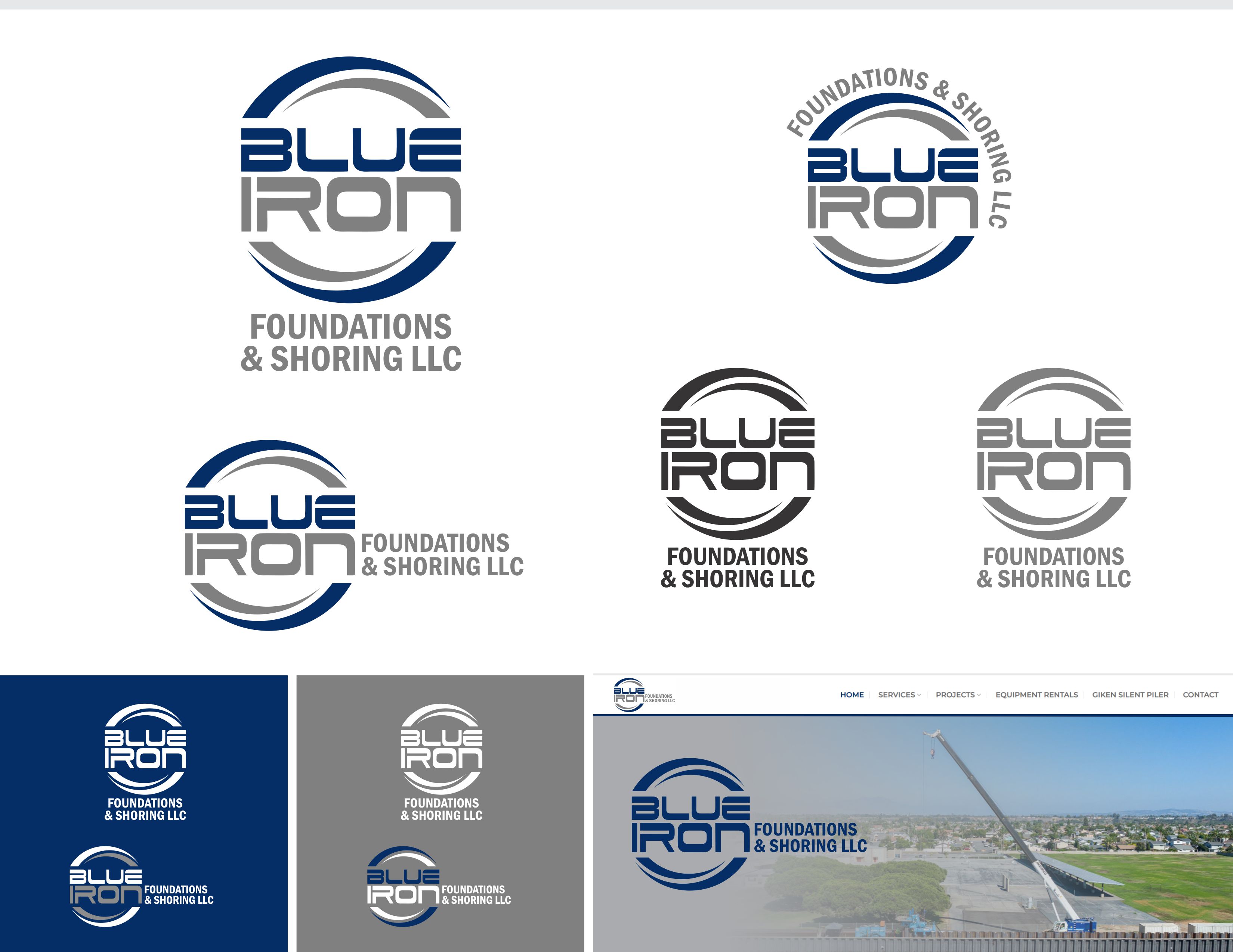 Logo Design by DesignMX (Renan Mejia) for Blue Iron Foundations & Shoring, LLC | Design #36789091