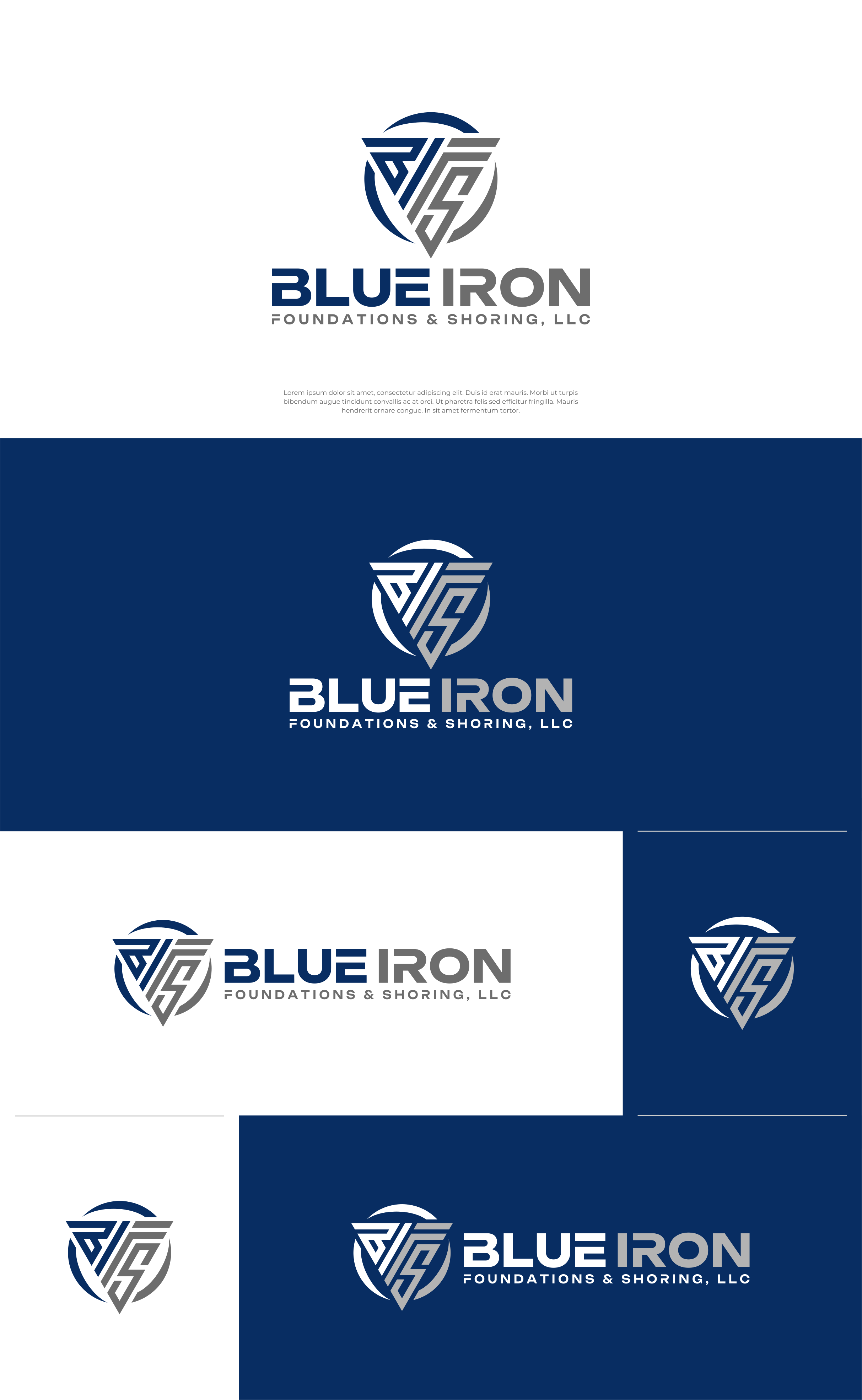 Logo Design by artswolf for Blue Iron Foundations & Shoring, LLC | Design #36791555