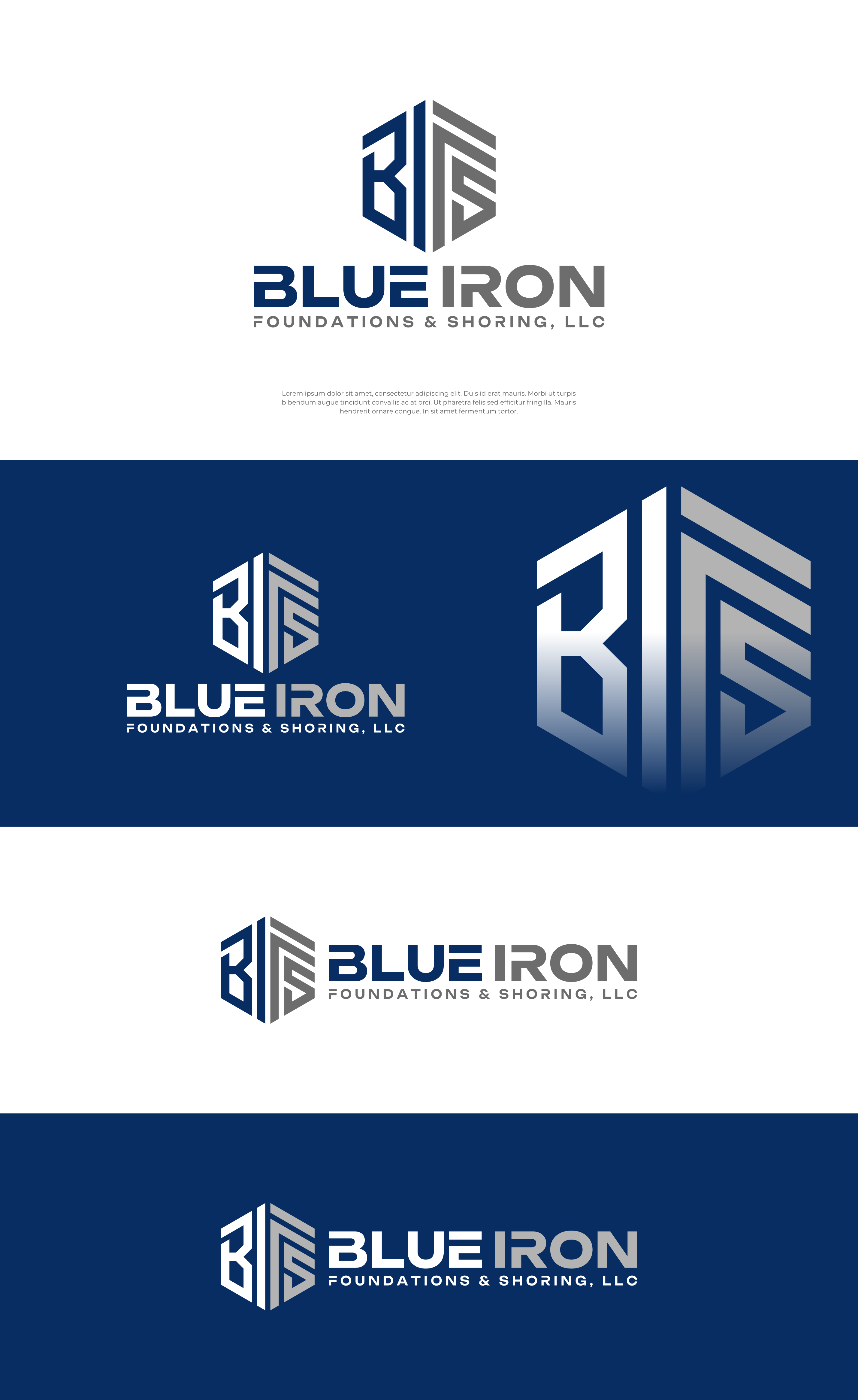 Diseño de Logo por artswolf para Blue Iron Foundations & Shoring, LLC | Diseño #36797189