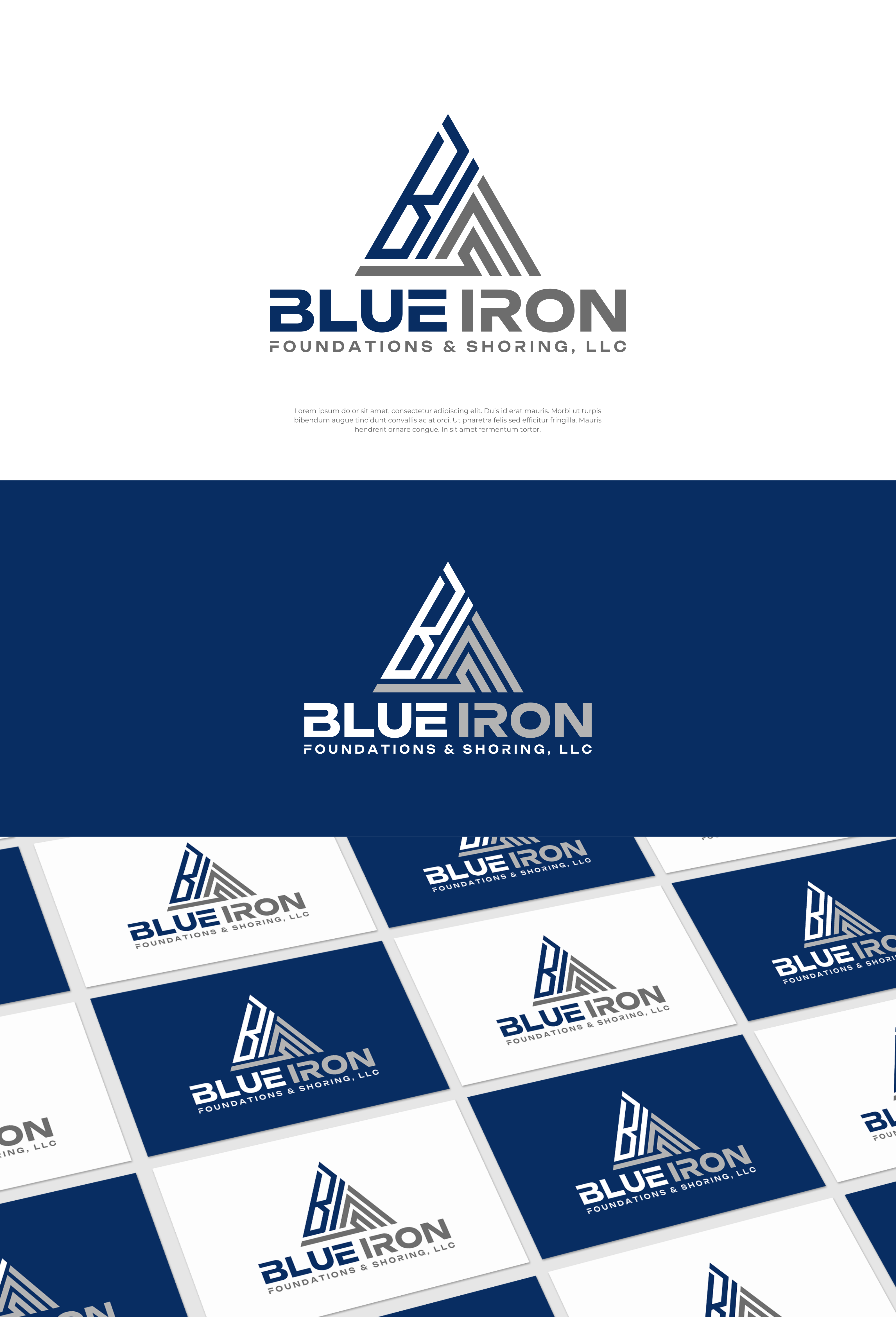 Logo Design by artswolf for Blue Iron Foundations & Shoring, LLC | Design #36797193