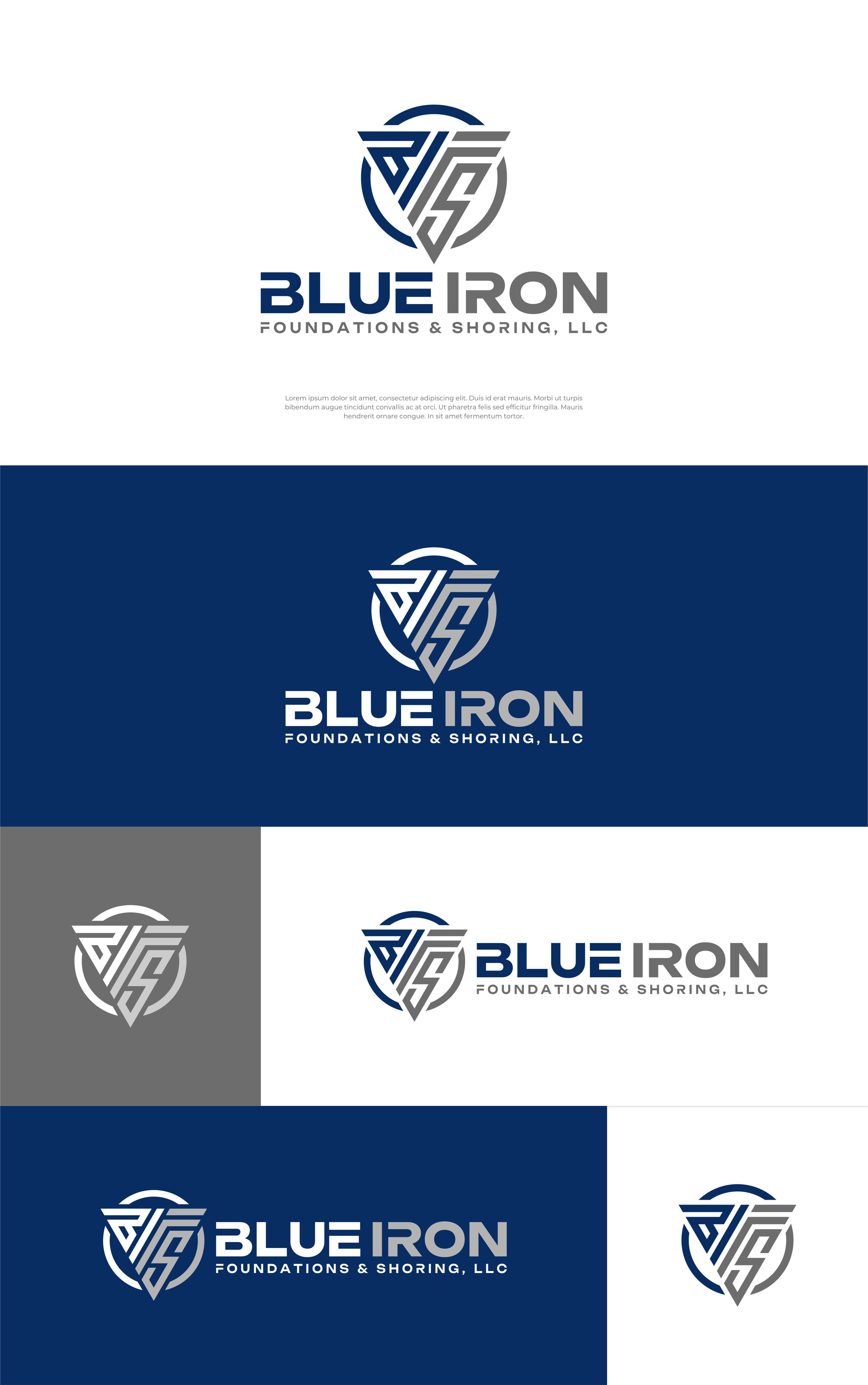 Diseño de Logo por artswolf para Blue Iron Foundations & Shoring, LLC | Diseño #36797194