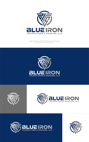 Logo Design by artswolf for Blue Iron Foundations & Shoring, LLC | Design: #36797194