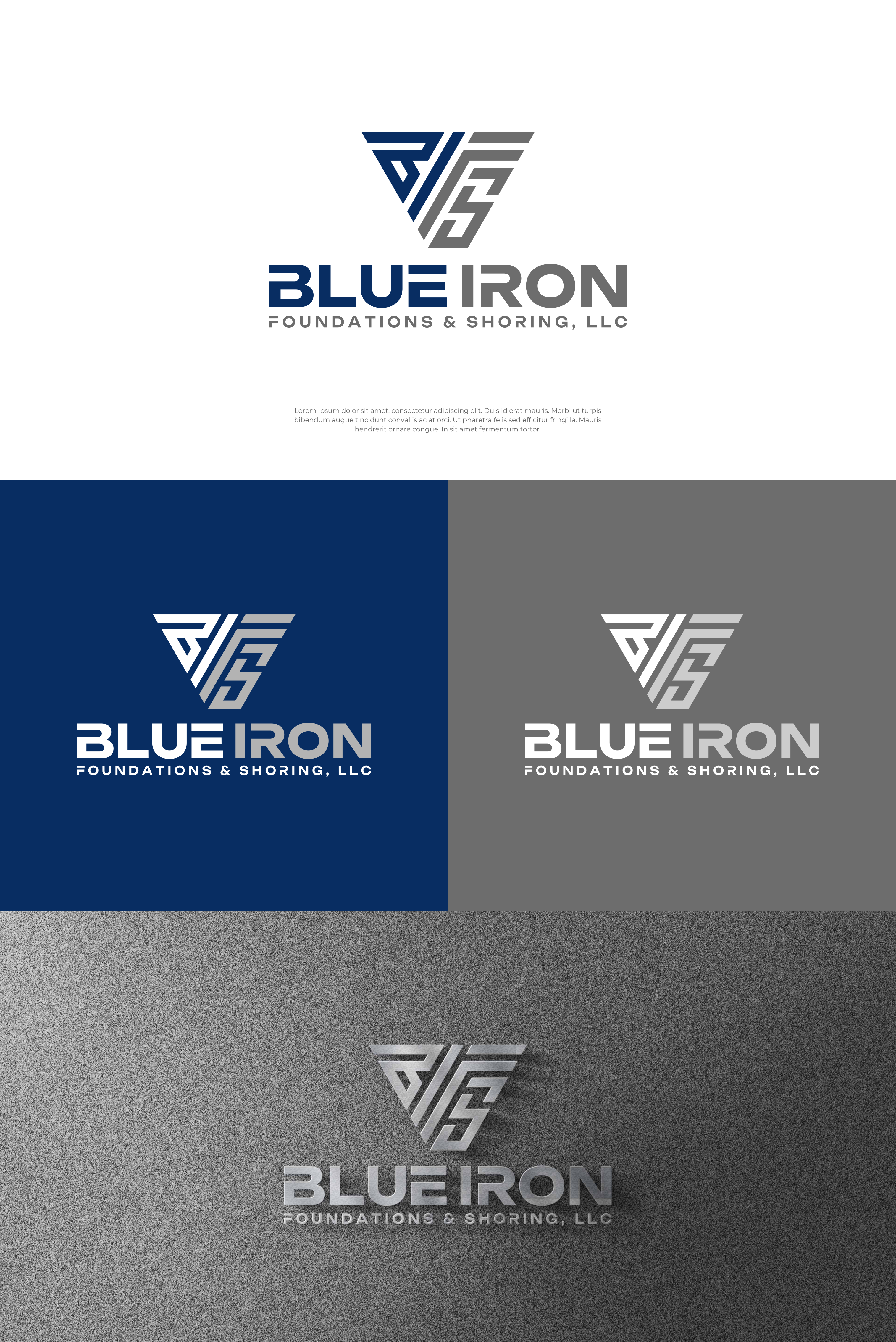 Logo Design by artswolf for Blue Iron Foundations & Shoring, LLC | Design #36797195