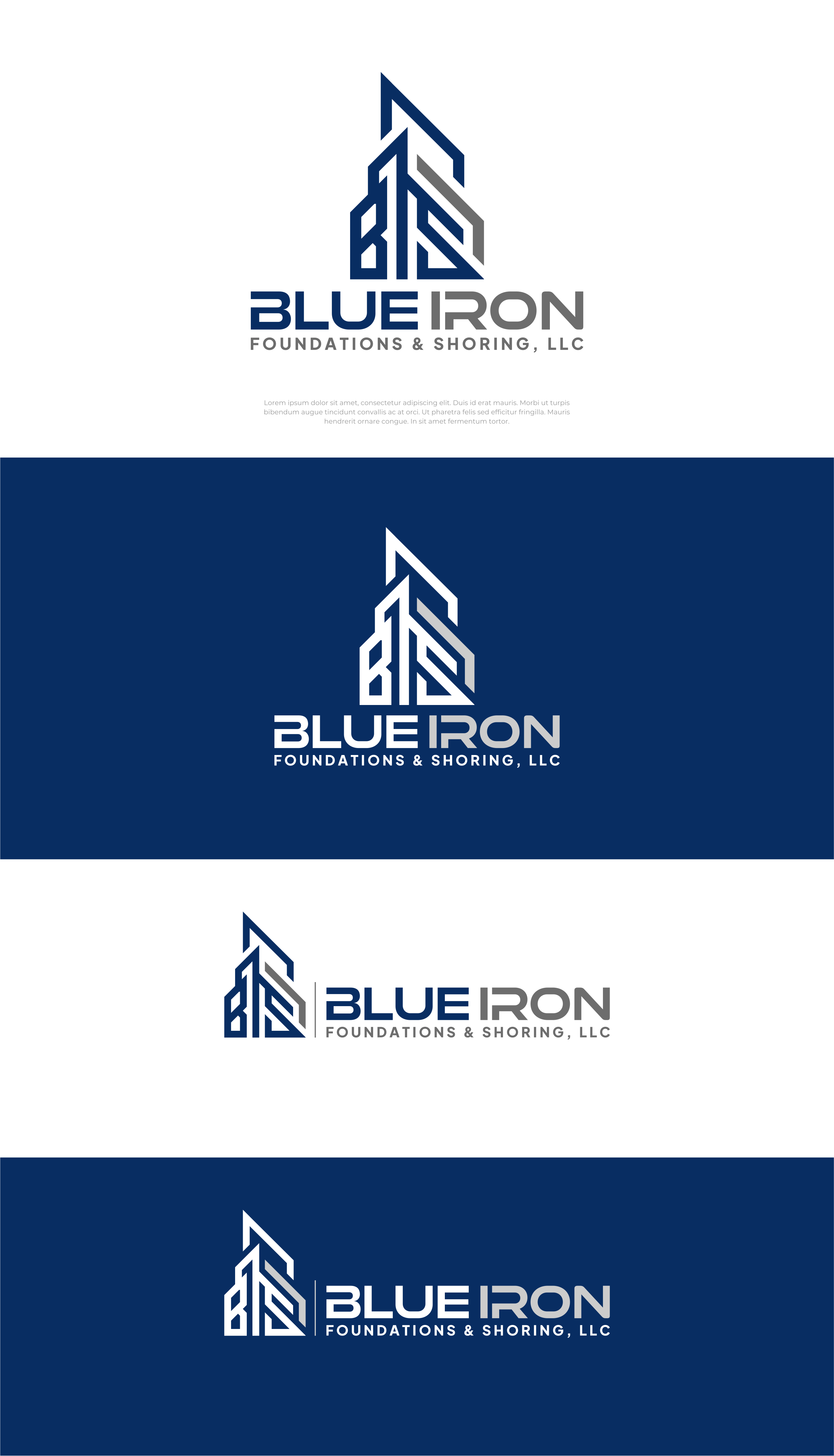 Logo Design by artswolf for Blue Iron Foundations & Shoring, LLC | Design #36810992