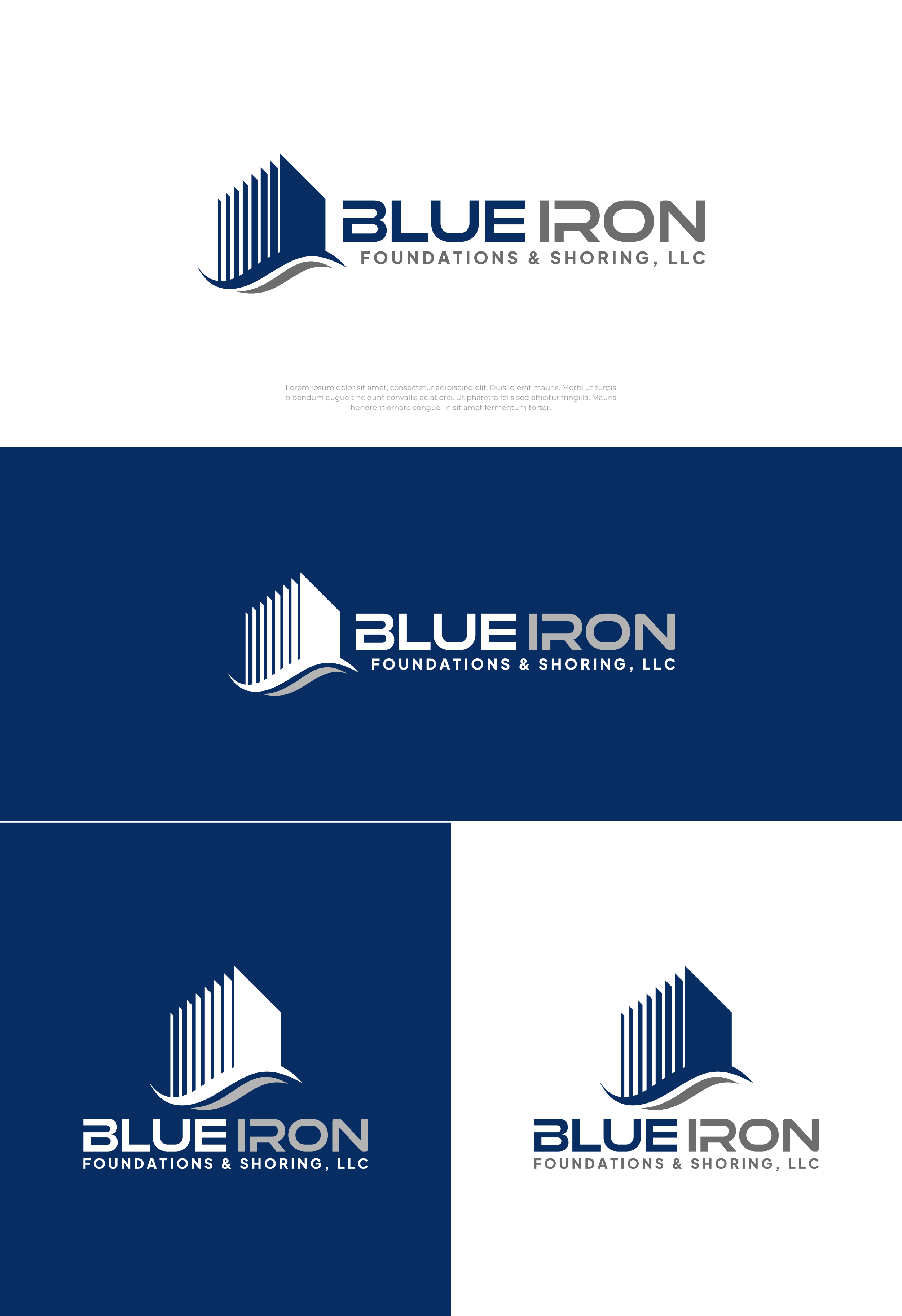 Logo Design by artswolf for Blue Iron Foundations & Shoring, LLC | Design #36811038