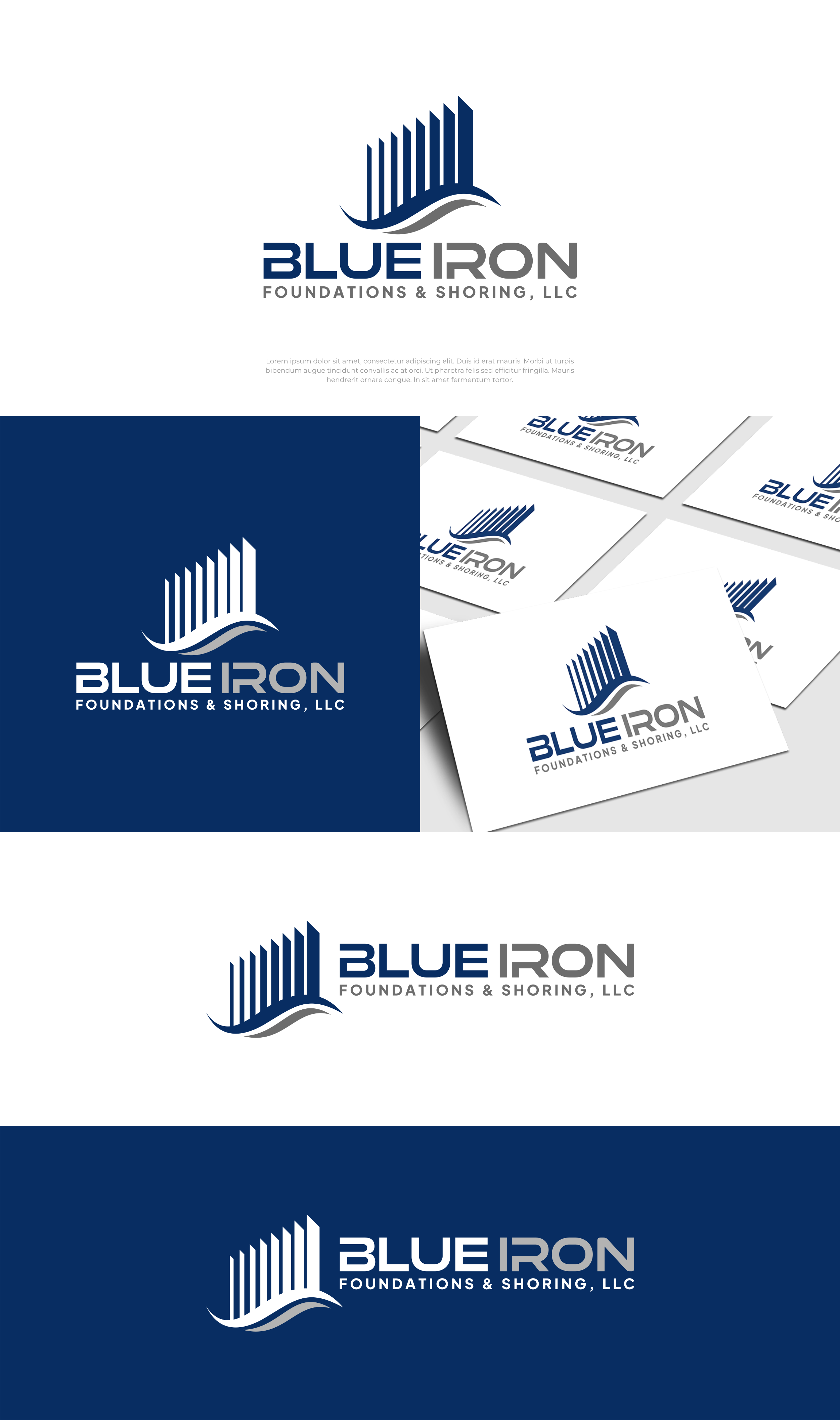 Logo Design by artswolf for Blue Iron Foundations & Shoring, LLC | Design #36828320