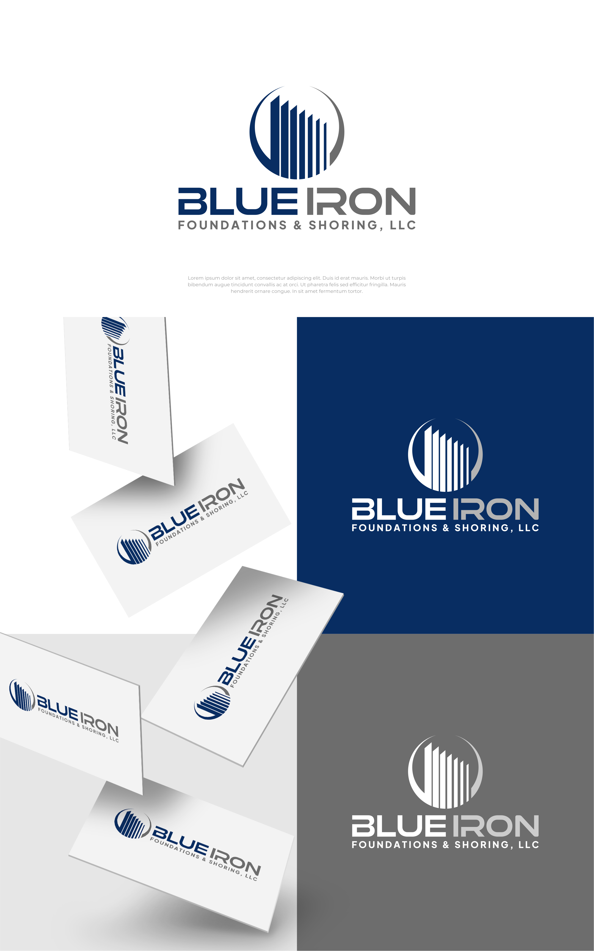 Logo Design by artswolf for Blue Iron Foundations & Shoring, LLC | Design #36828833