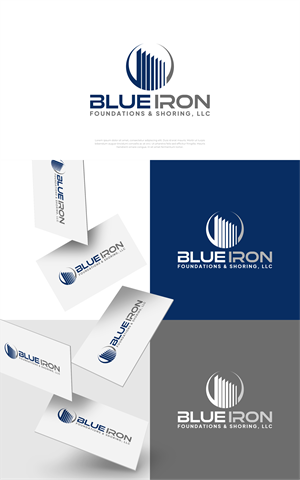 Logo Design by artswolf for Blue Iron Foundations & Shoring, LLC | Design: #36828833