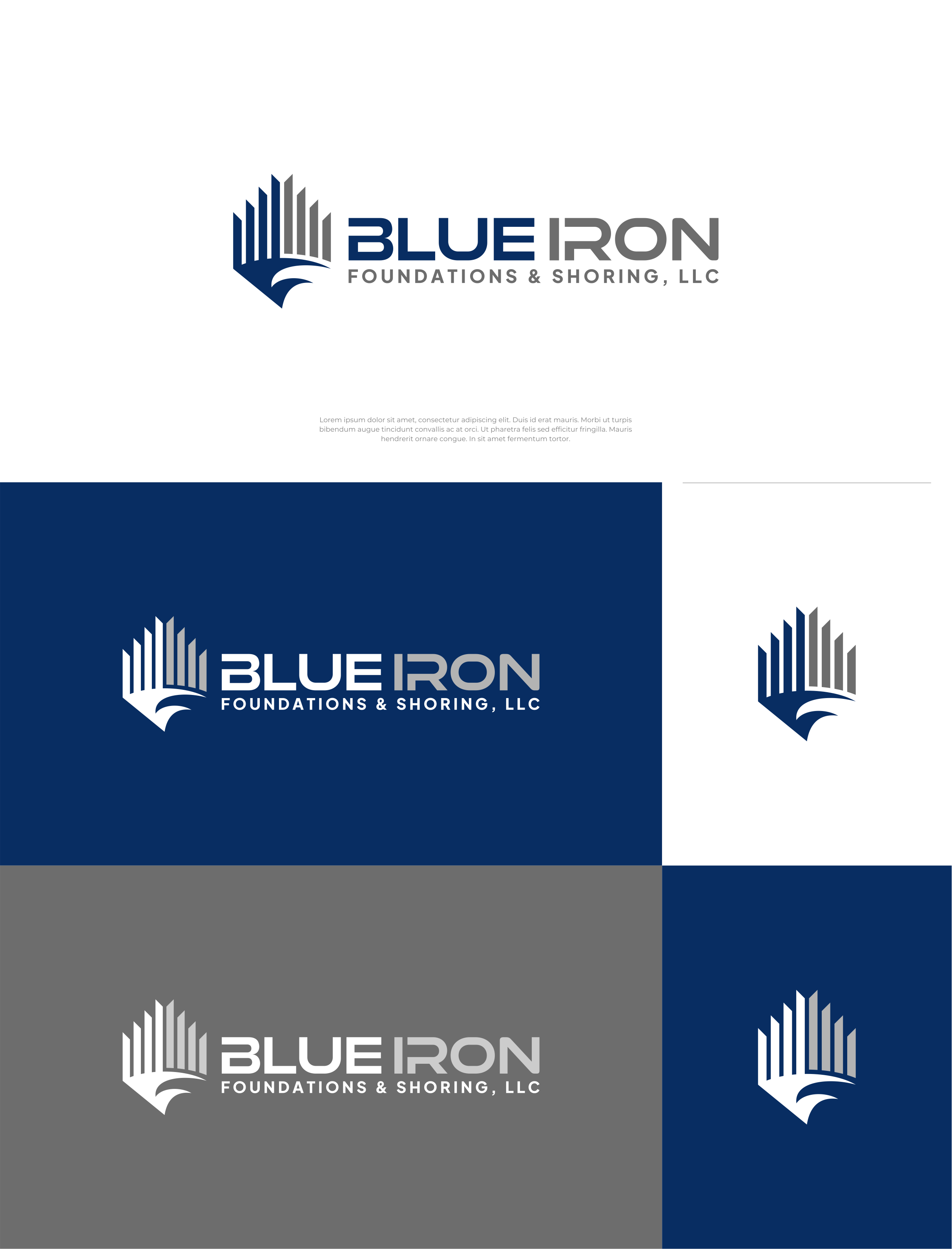 Logo Design by artswolf for Blue Iron Foundations & Shoring, LLC | Design #36856285