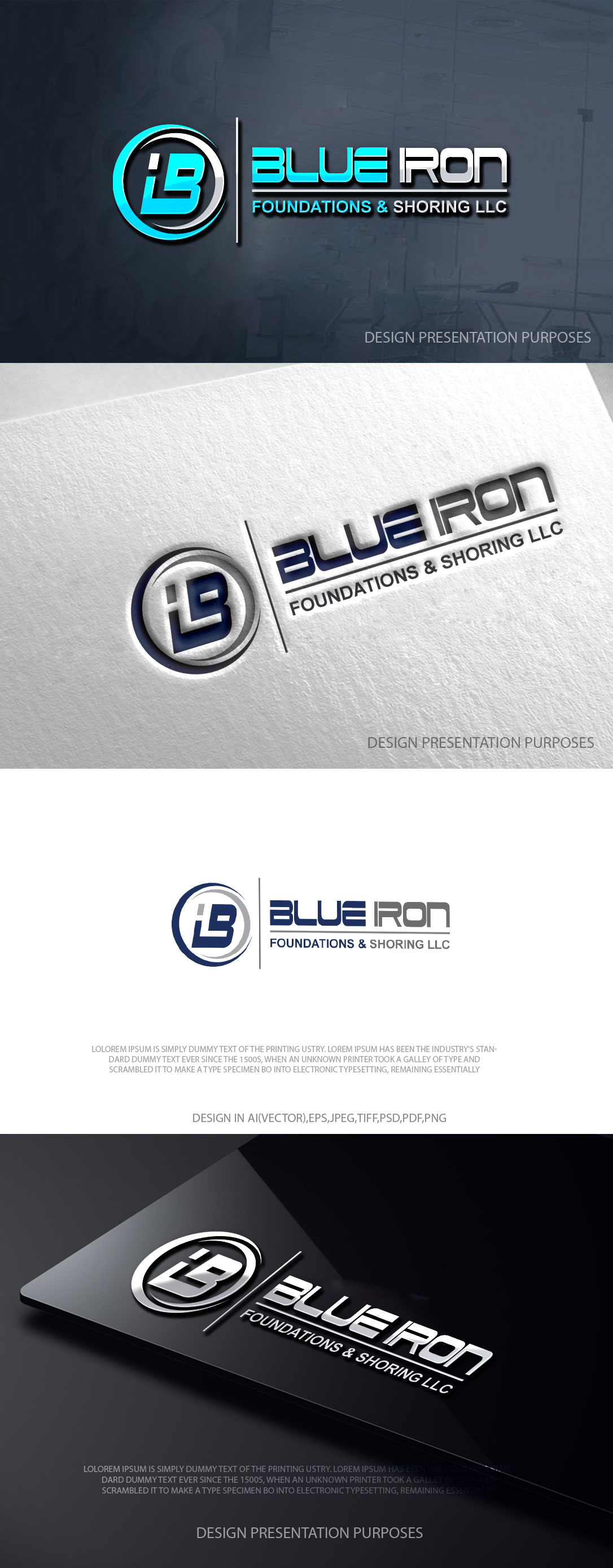 Logo-Design von zebronicgraphic für Blue Iron Foundations & Shoring, LLC | Design #36787037
