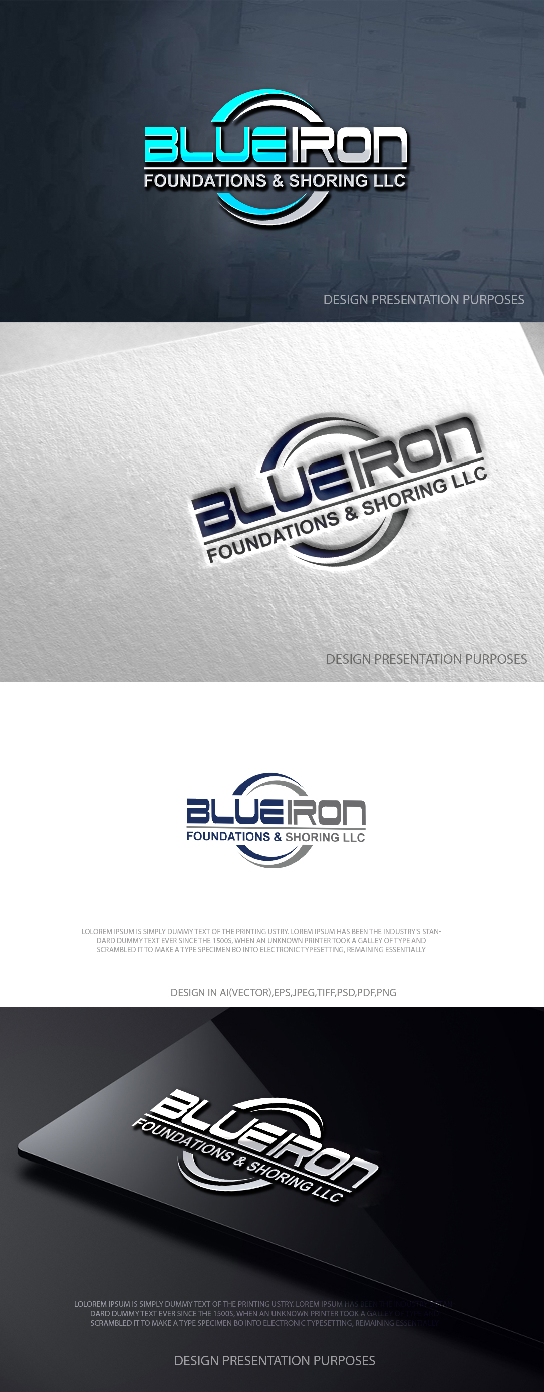Logo-Design von zebronicgraphic für Blue Iron Foundations & Shoring, LLC | Design #36787038