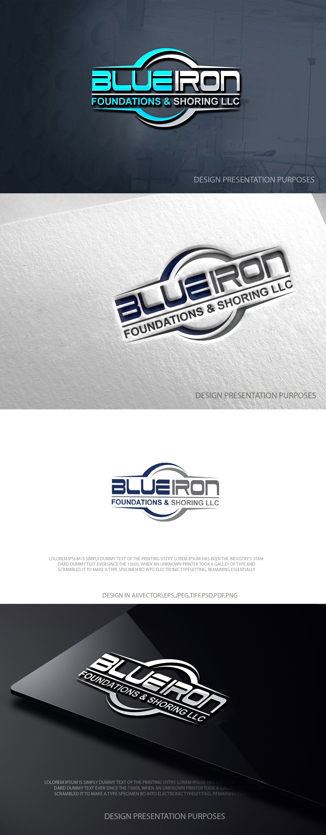 Logo-Design von zebronicgraphic für Blue Iron Foundations & Shoring, LLC | Design #36787041