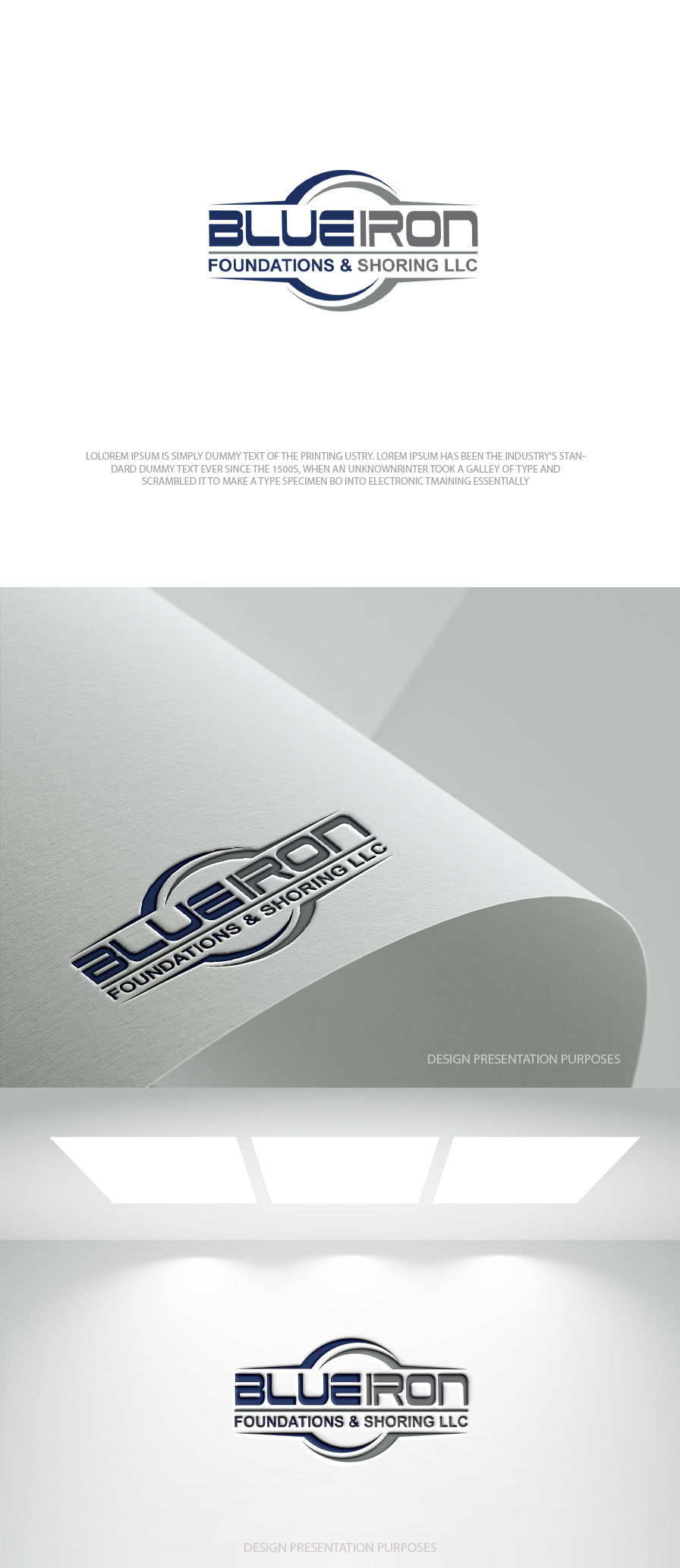 Logo Design by zebronicgraphic for Blue Iron Foundations & Shoring, LLC | Design #36787042