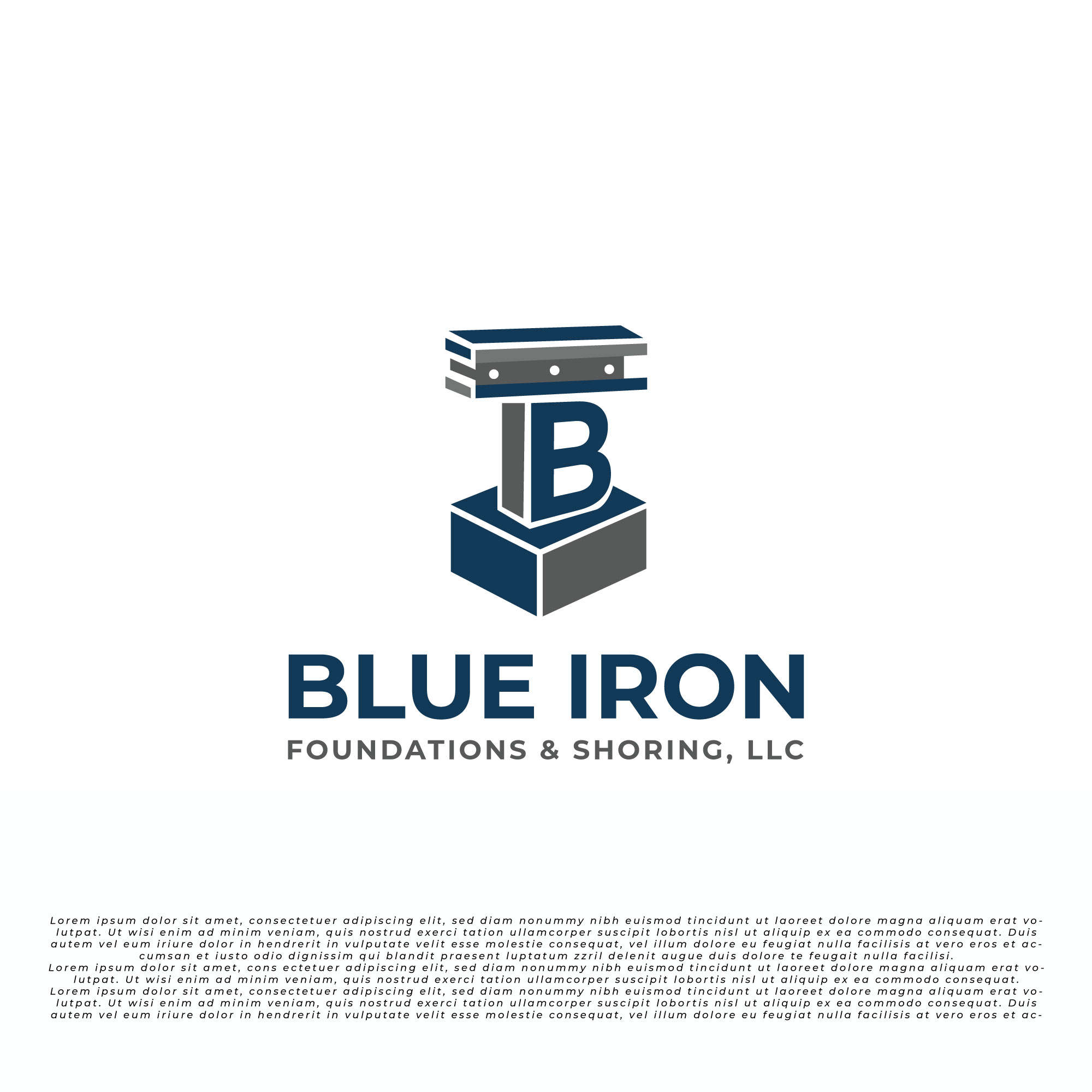 Logo Design by UAD DESIGNS for Blue Iron Foundations & Shoring, LLC | Design #36795678