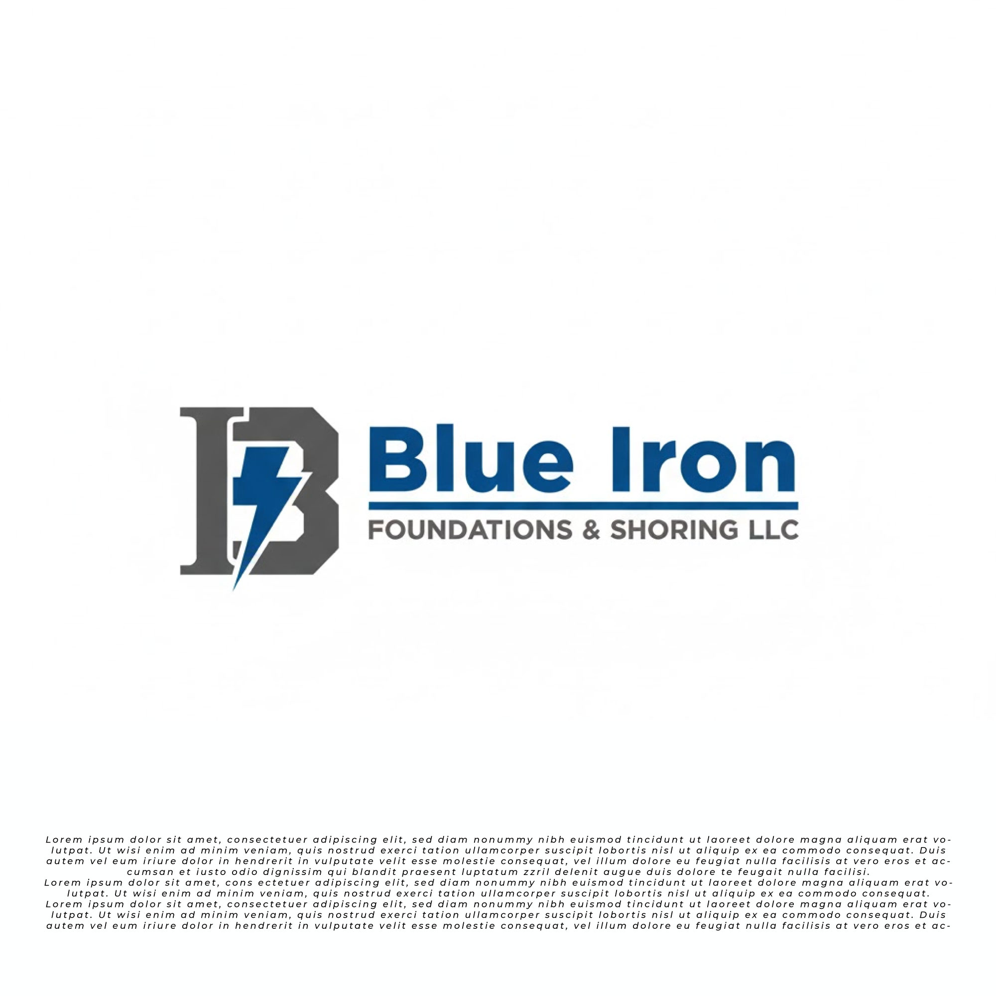 Logo Design by UAD DESIGNS for Blue Iron Foundations & Shoring, LLC | Design #36795680