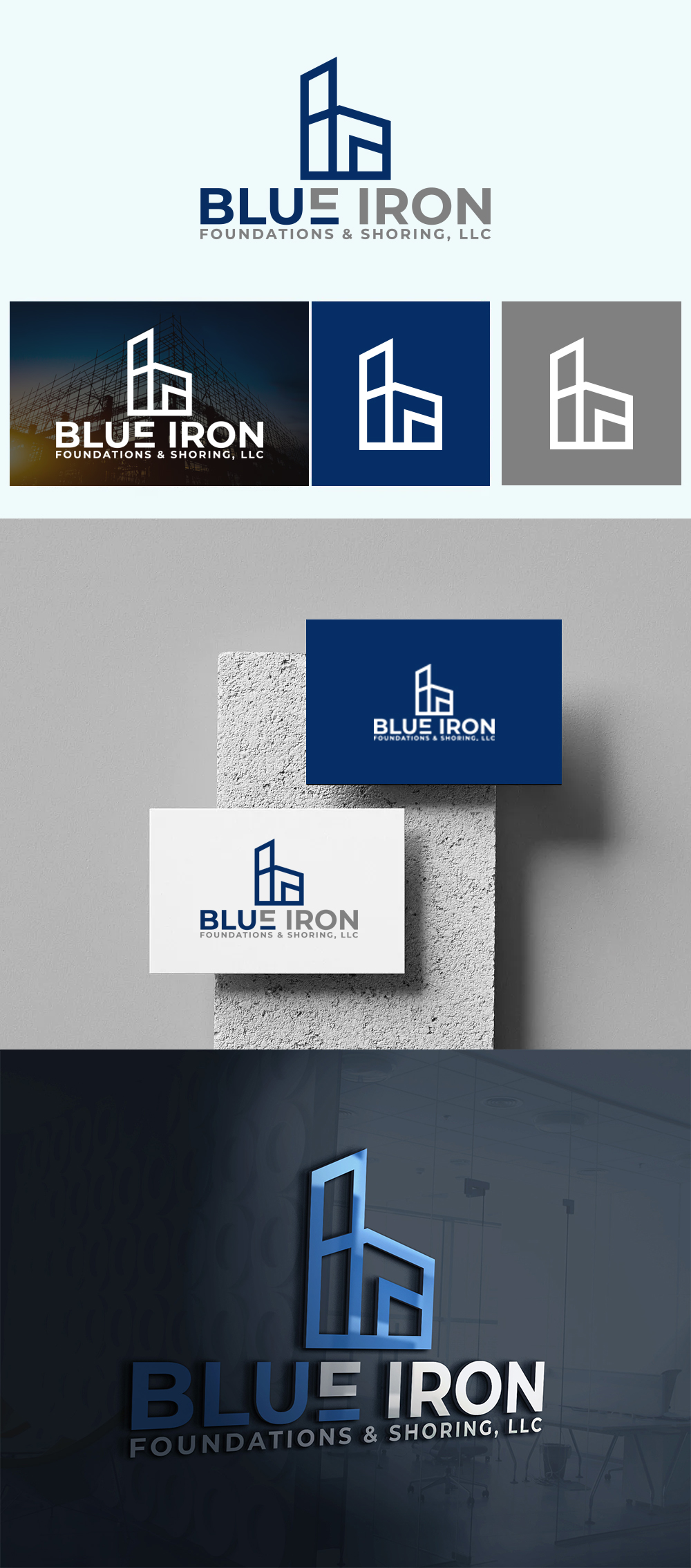 Logo Design by Imran_me for Blue Iron Foundations & Shoring, LLC | Design #36791907
