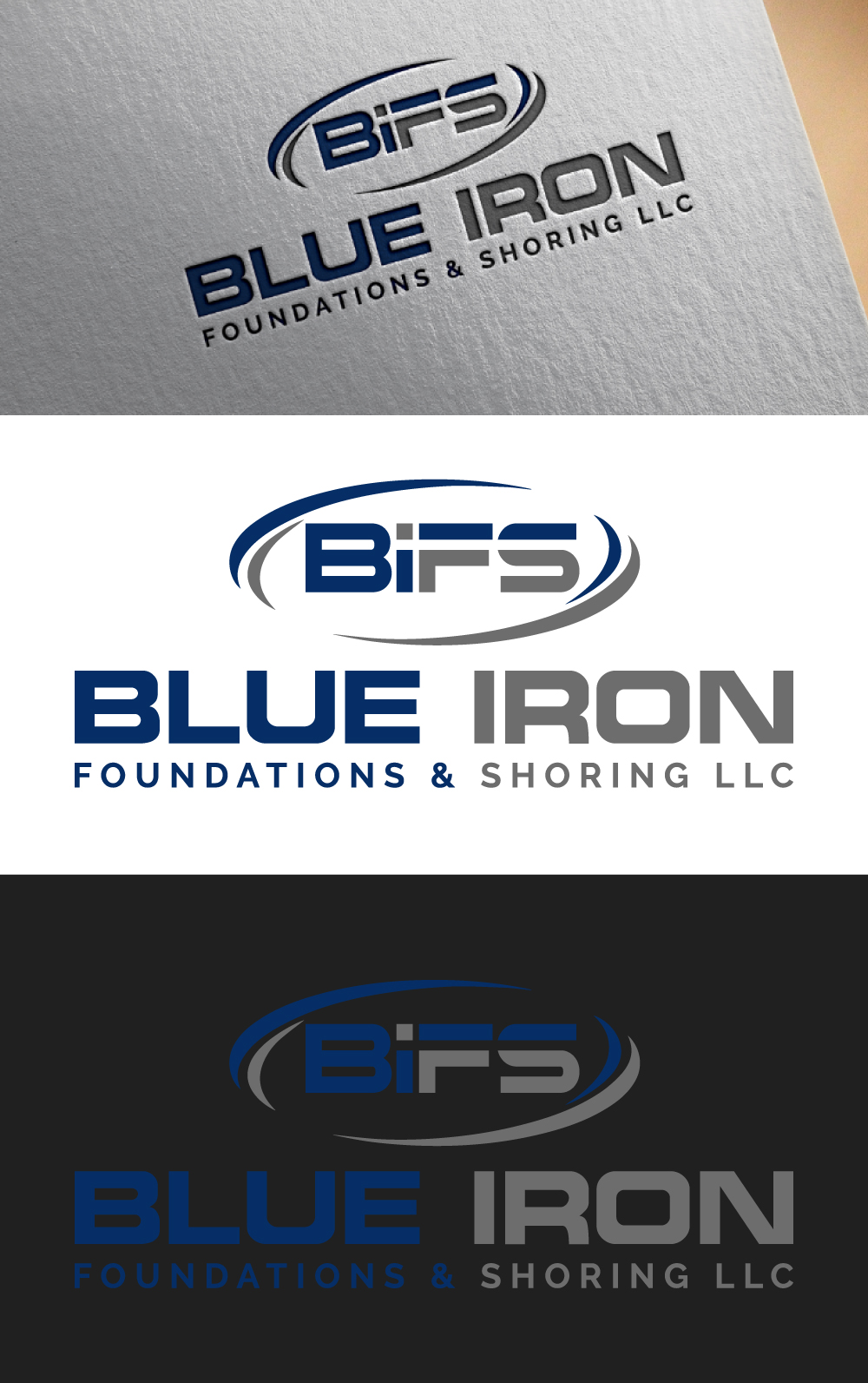 Logo Design by Dior design for Blue Iron Foundations & Shoring, LLC | Design #36787240