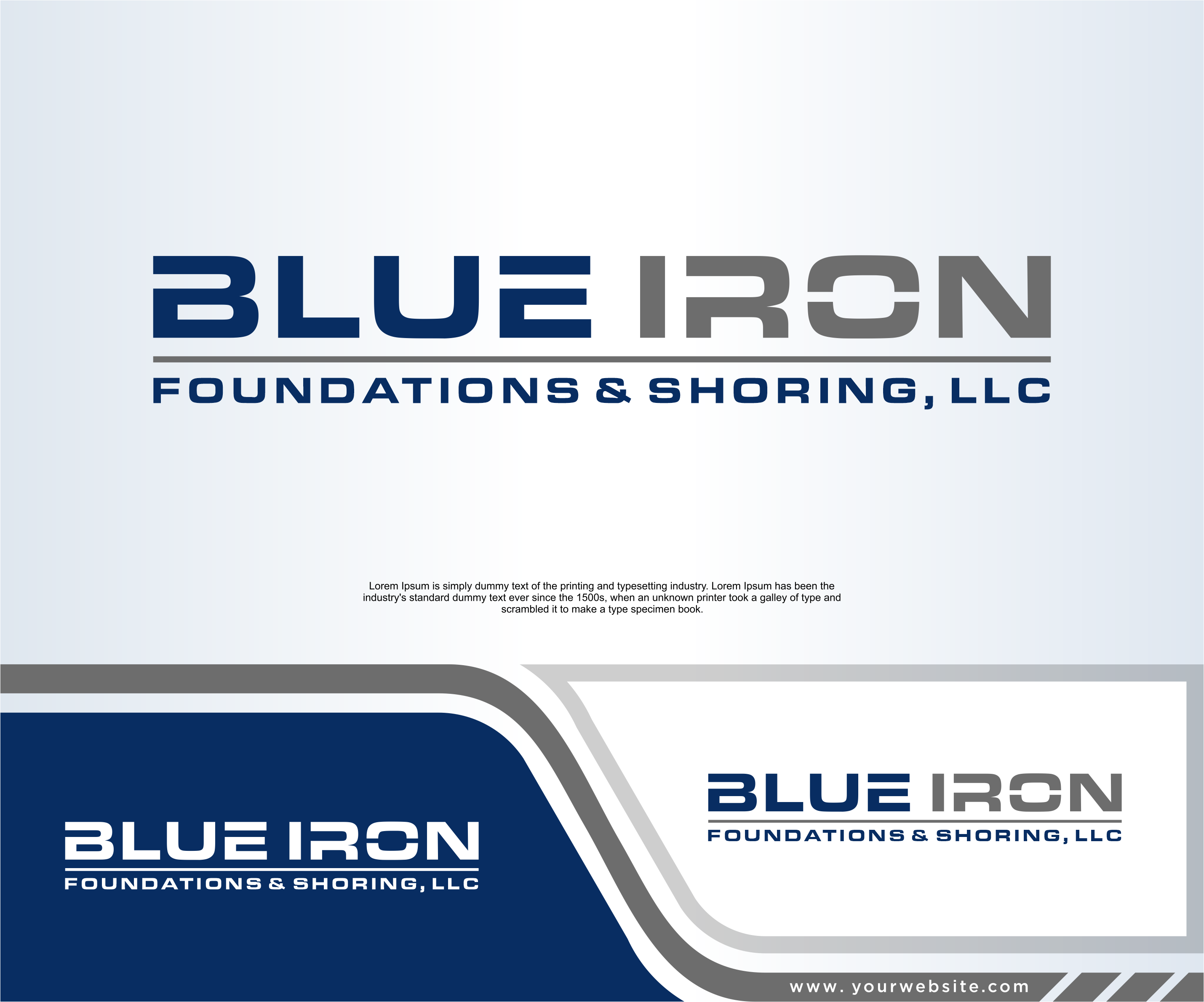 Logo Design by dobleh_creative for Blue Iron Foundations & Shoring, LLC | Design #36785790