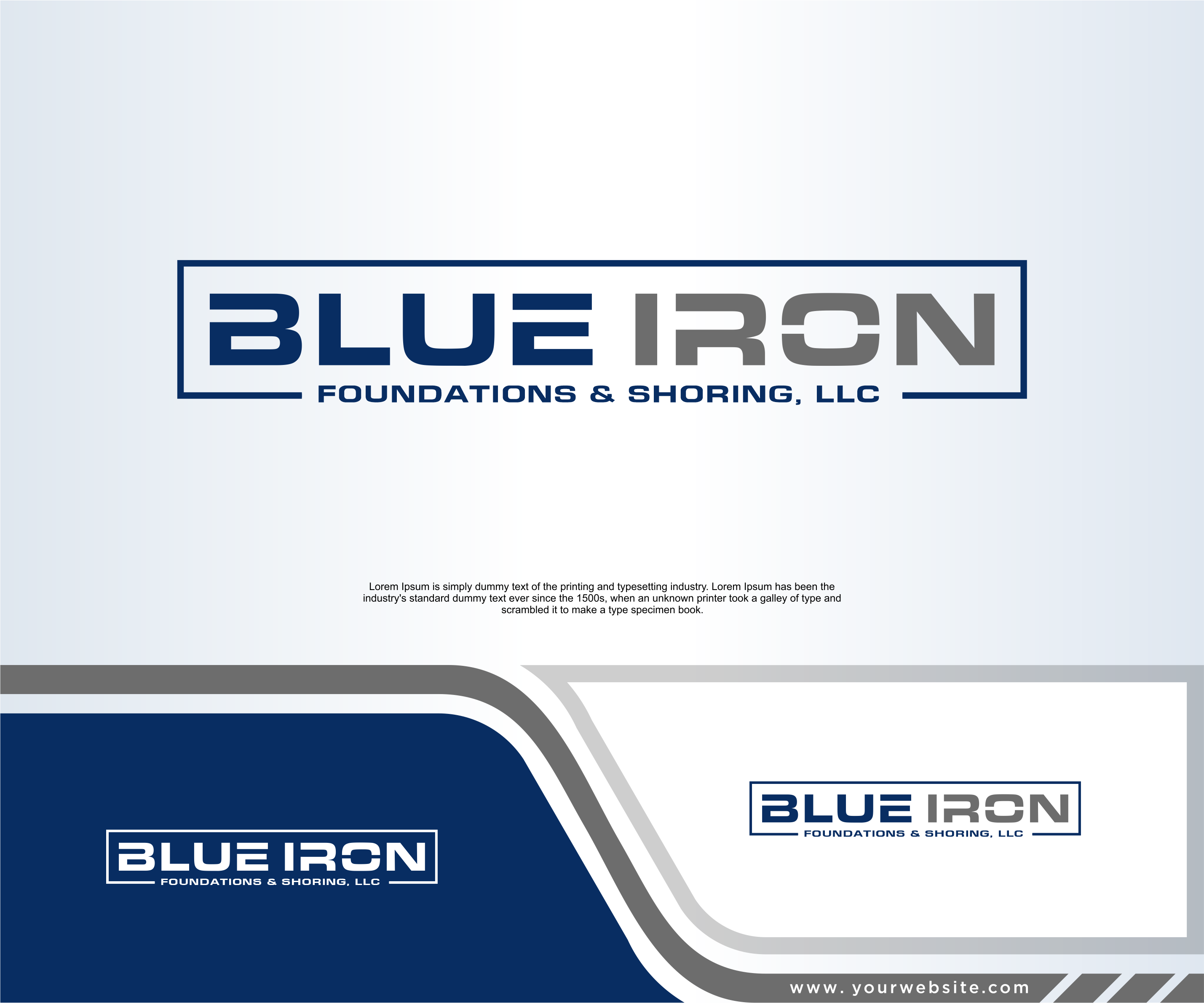 Logo Design by dobleh_creative for Blue Iron Foundations & Shoring, LLC | Design #36788184