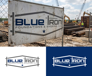 Logo Design by Ansh Design for Blue Iron Foundations & Shoring, LLC | Design: #36789006